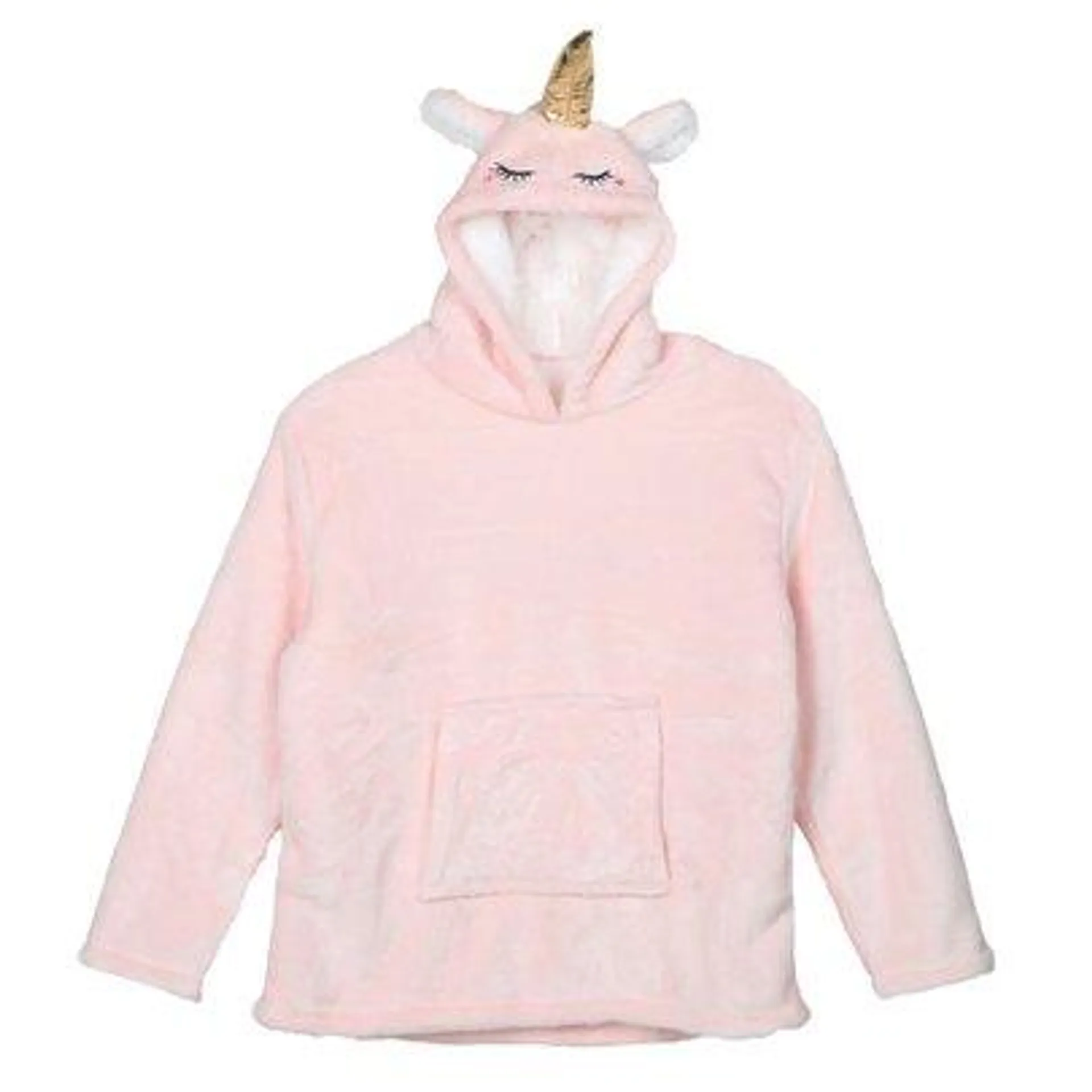 Plaid sweat à capuche licorne