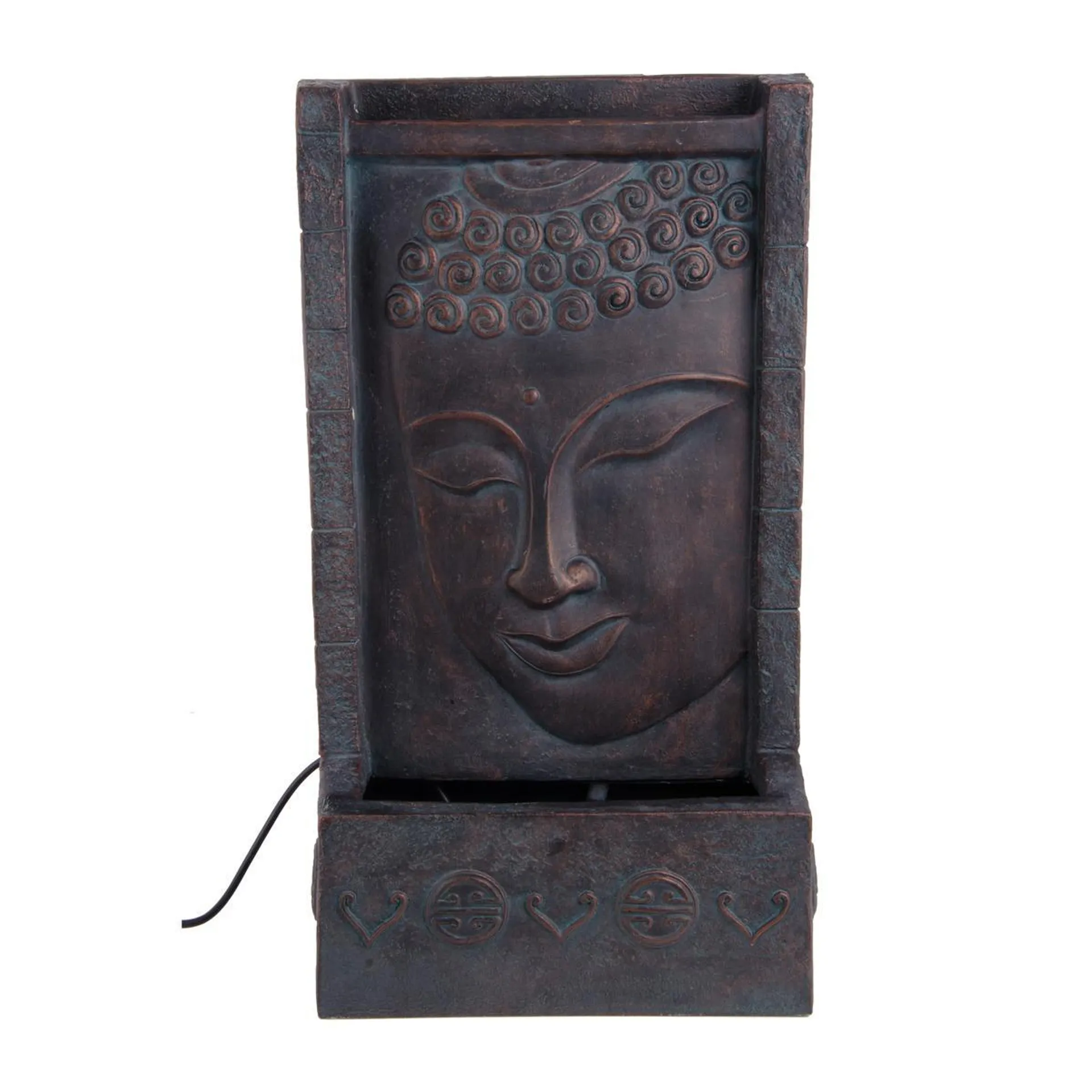 Fontaine à eau extérieur bouddha + pompe - 39 x 19 x 69 cm - Gris anthracite