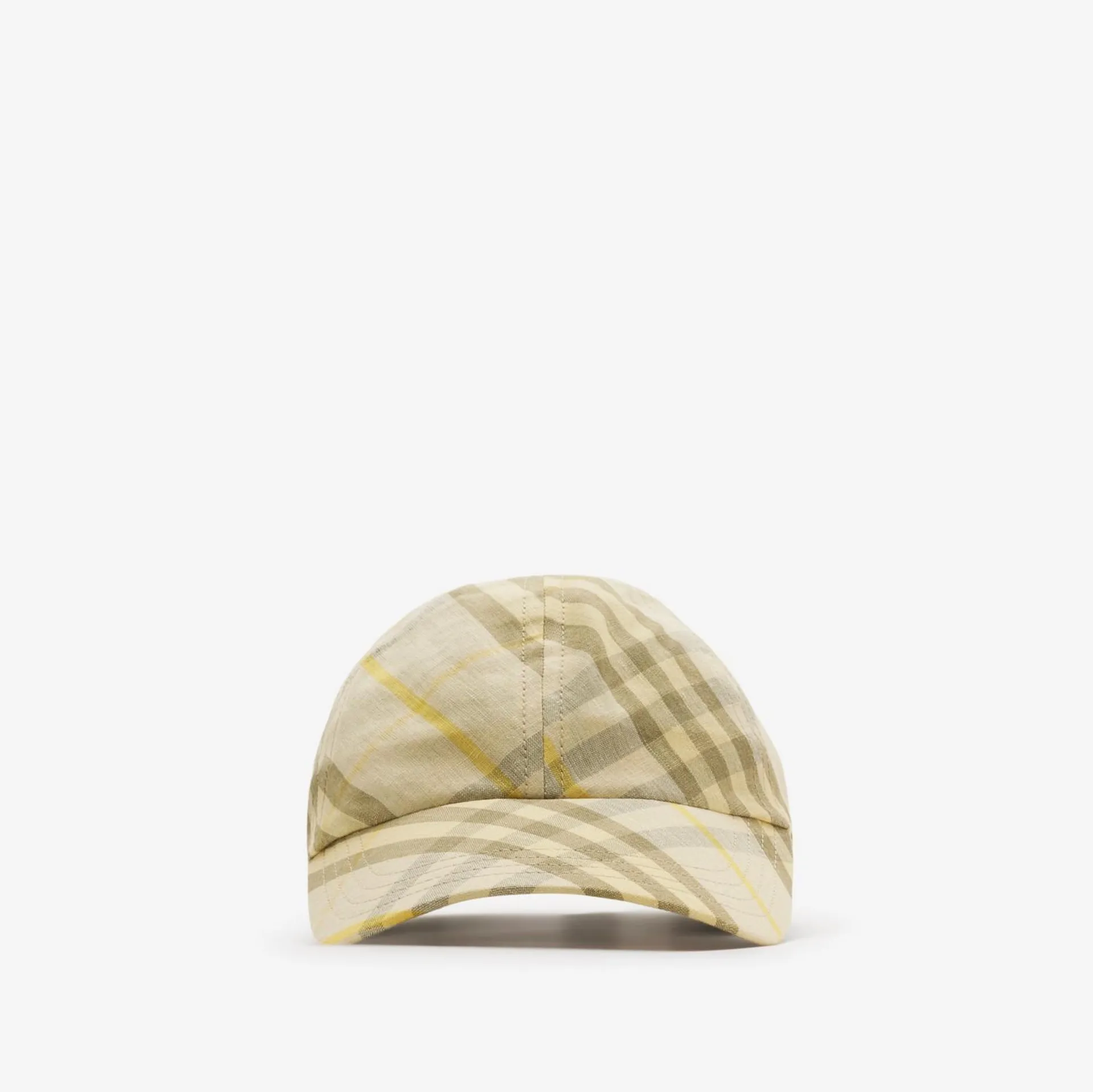 Check Linen Baseball Cap