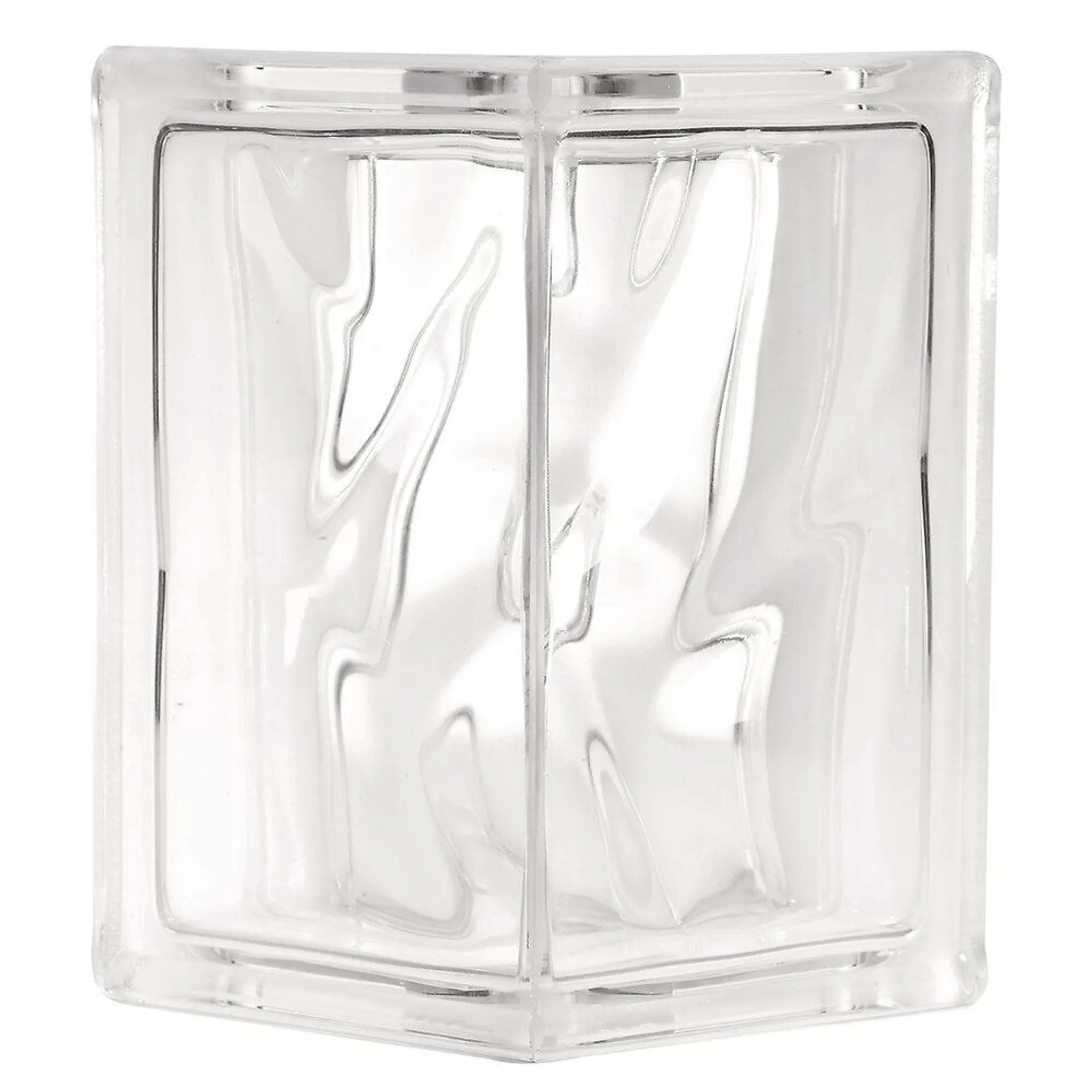 Brique de verre transparente pour angle