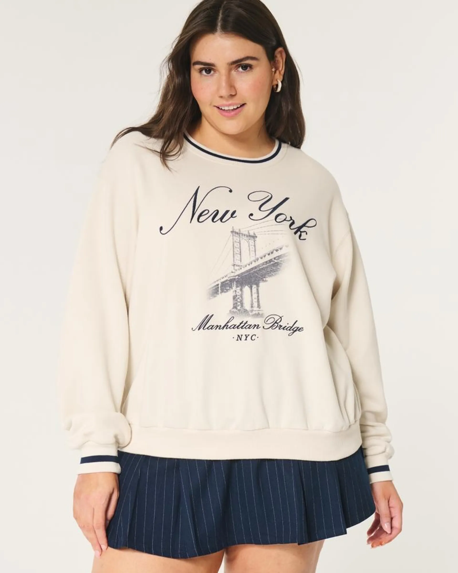 Easy New York Graphic Crew Sweatshirt