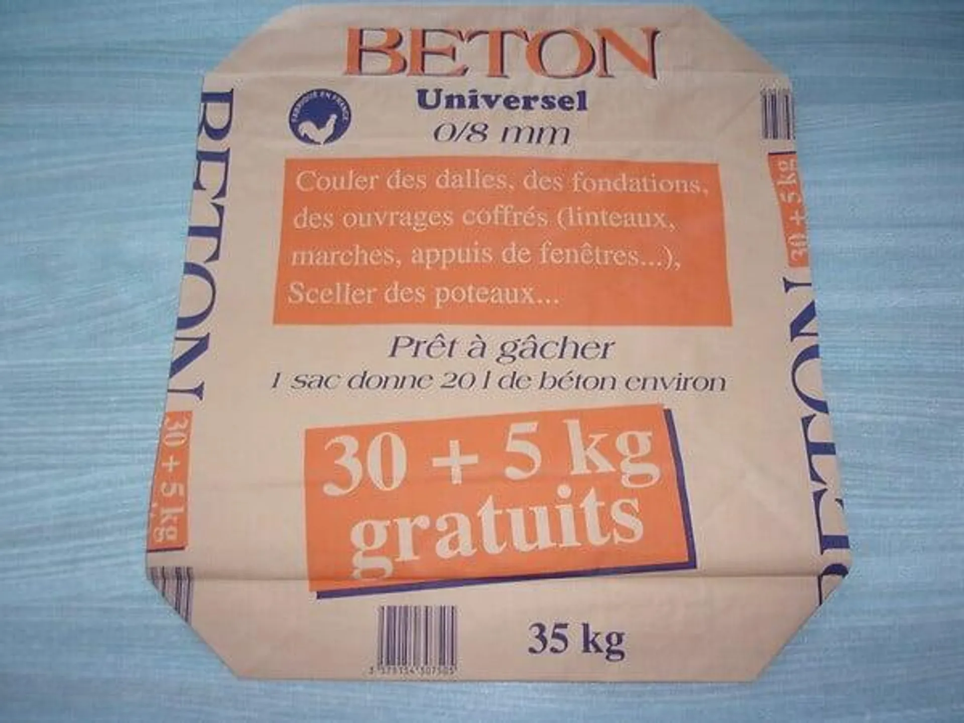 Sac de béton universel - 30+5kg gratuits