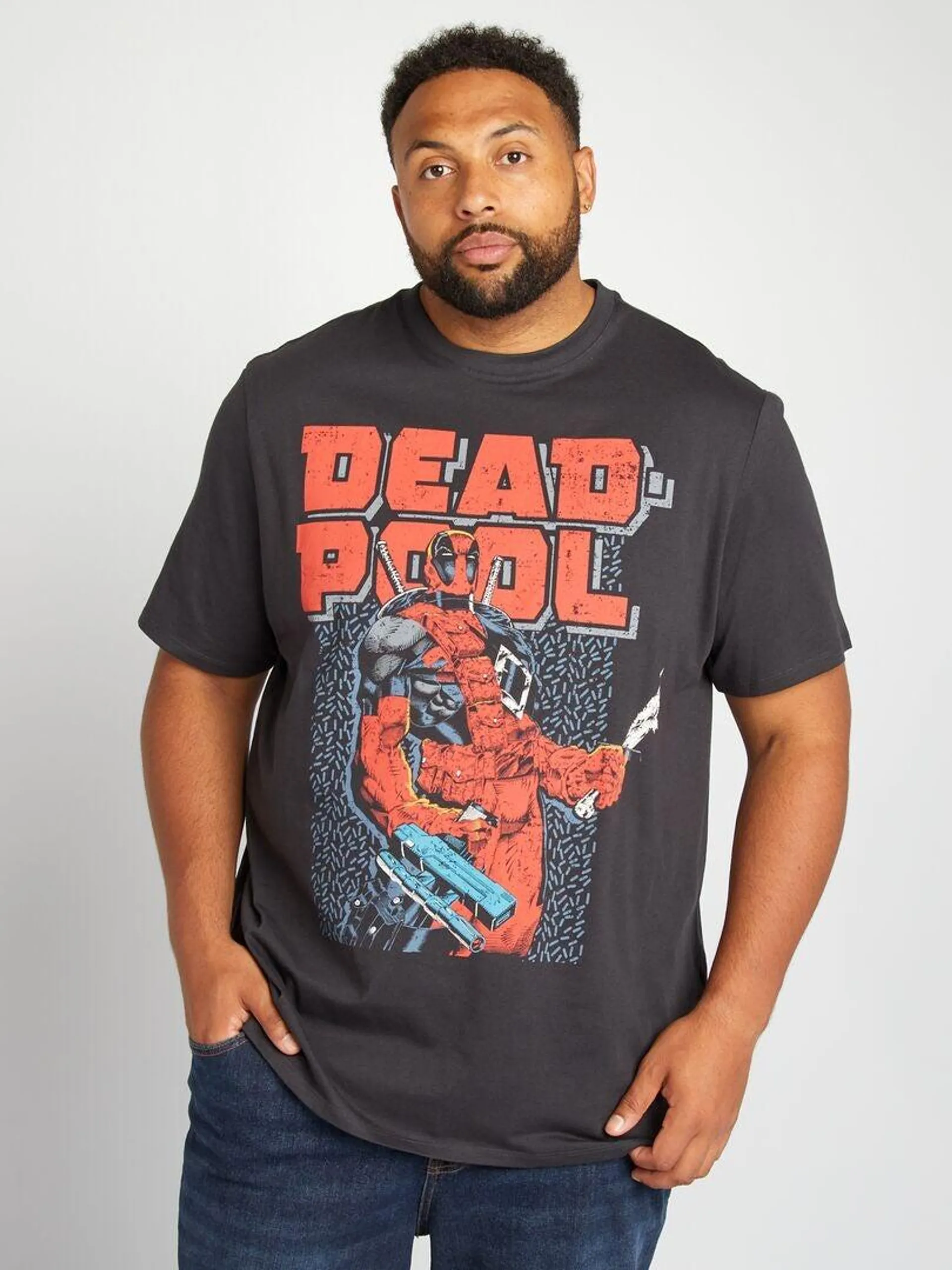 T-shirt imprimé 'Deadpool' 'Marvel' - Gris