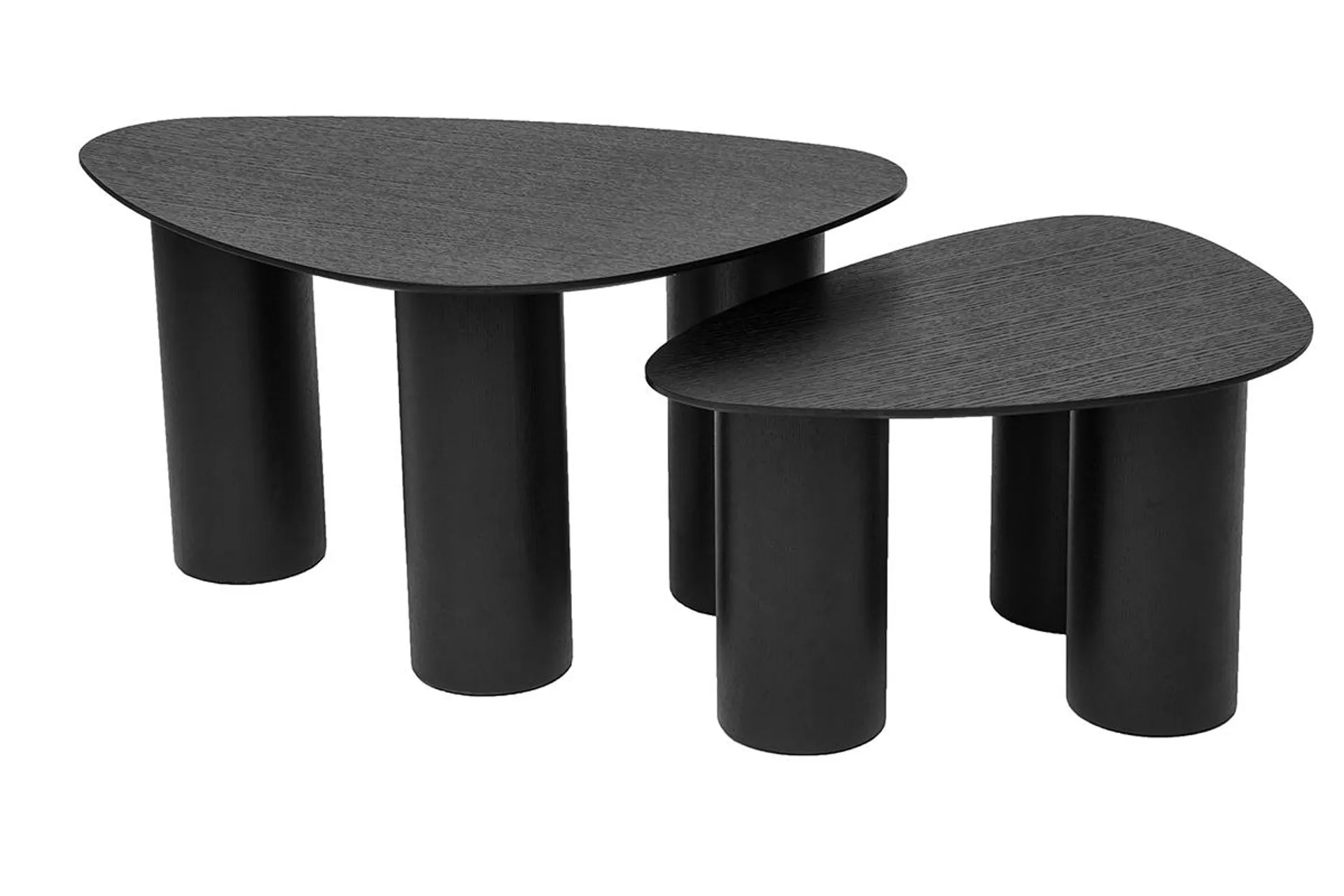 Tables basses gigognes design en bois noir (lot de 2) FOLEEN