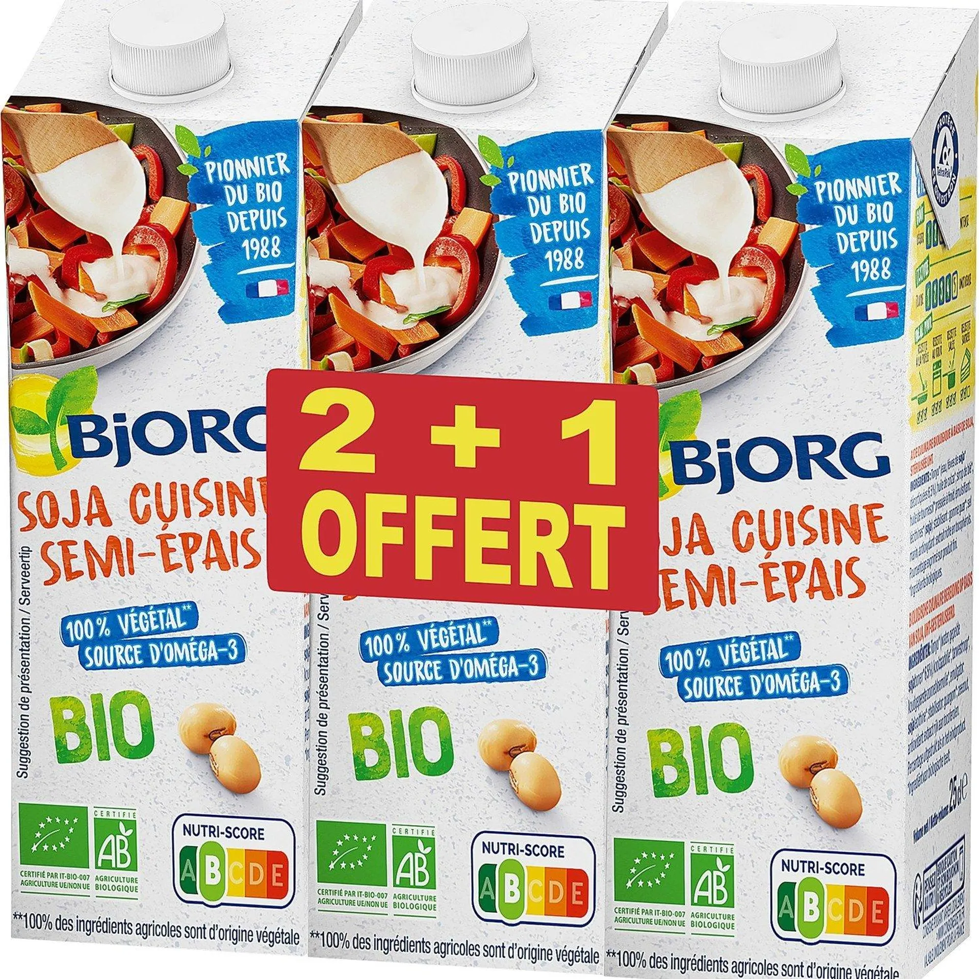 Aide culinaire bio Soja cuisine semi-épaisse Bjorg