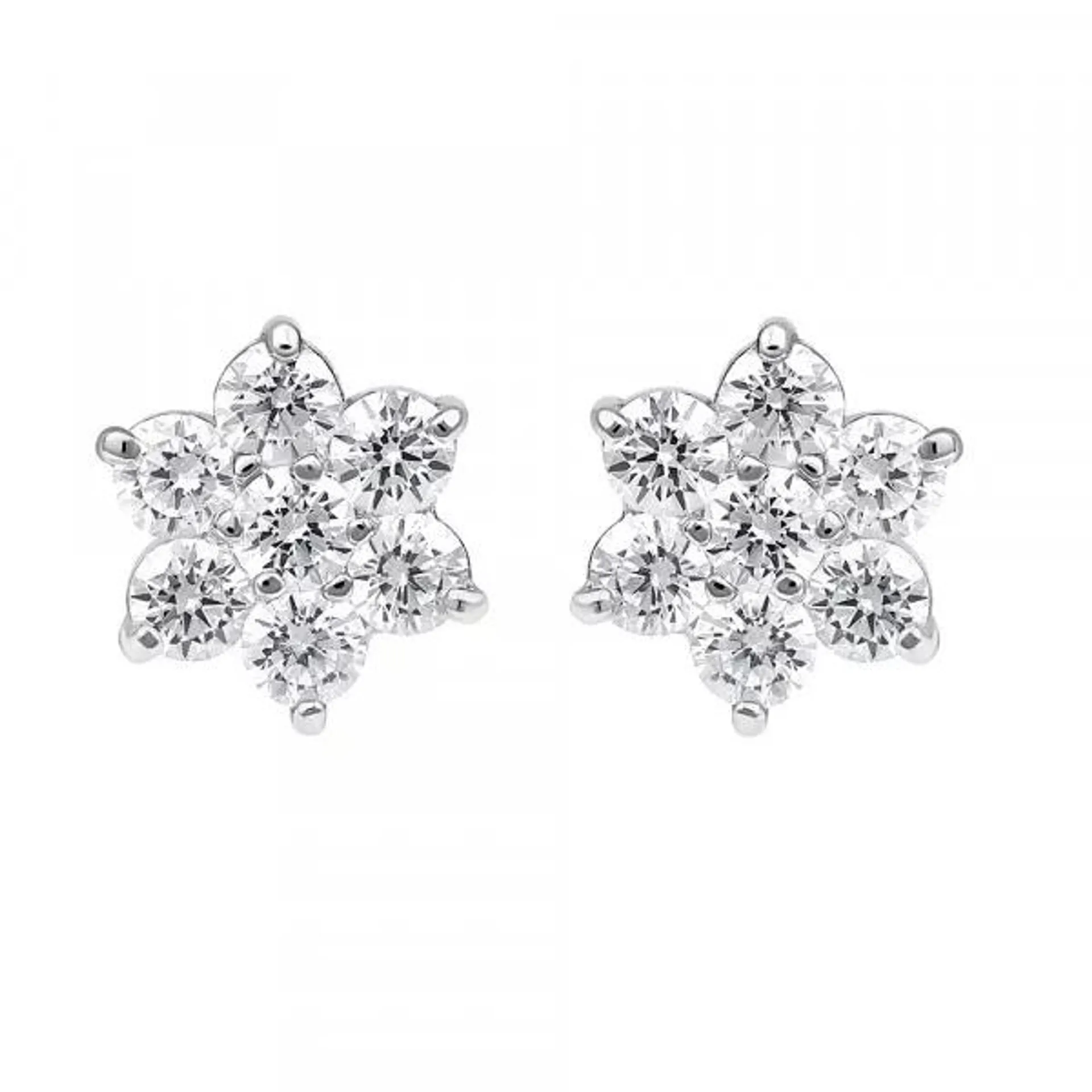 Boucles D'Oreilles Boutons en Argent et Oxyde de Zirconium