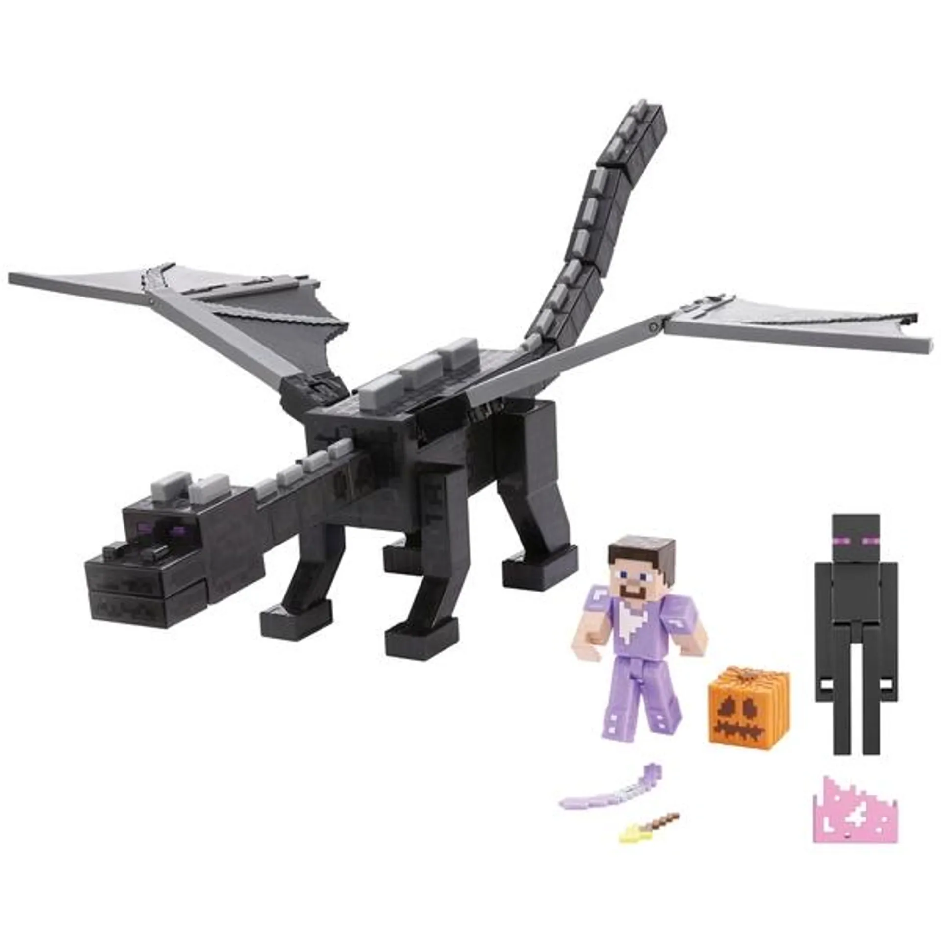 Minecraft - Set Ender Dragon et Figurines Steve et Enderman