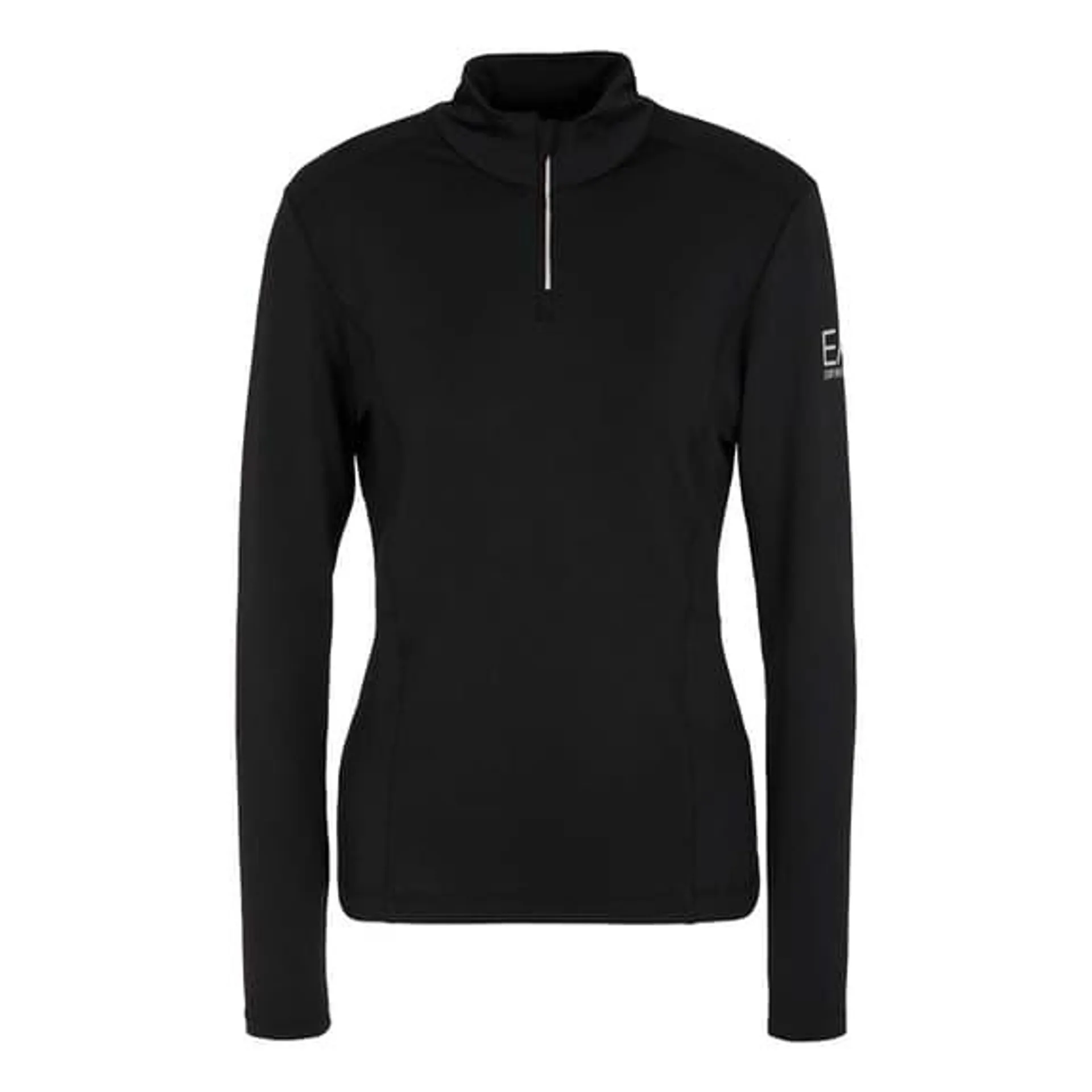 Sweatshirt EA7 Emporio Armani Logo Half Zip noir femme