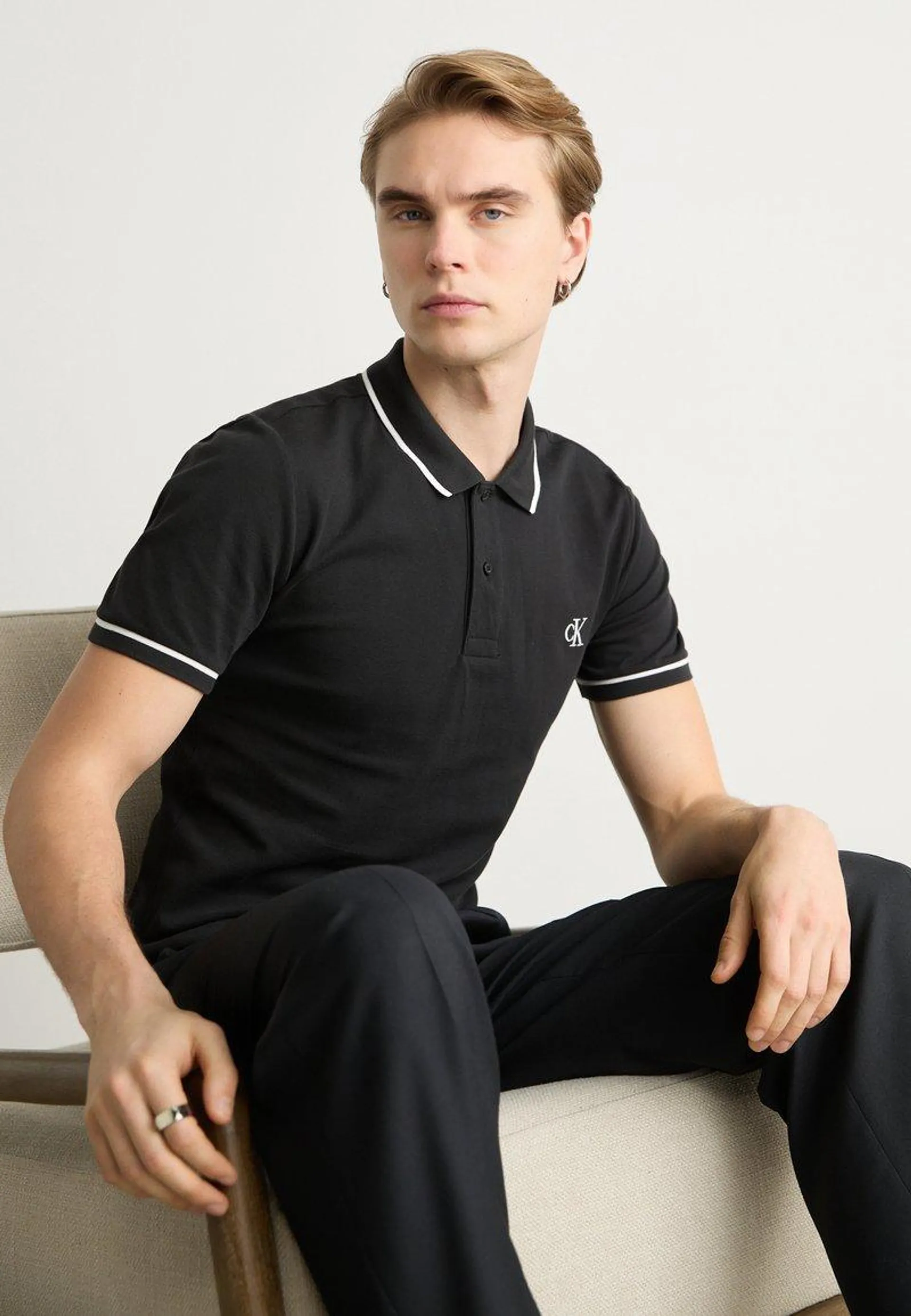 TIPPING SLIM - Polo - black