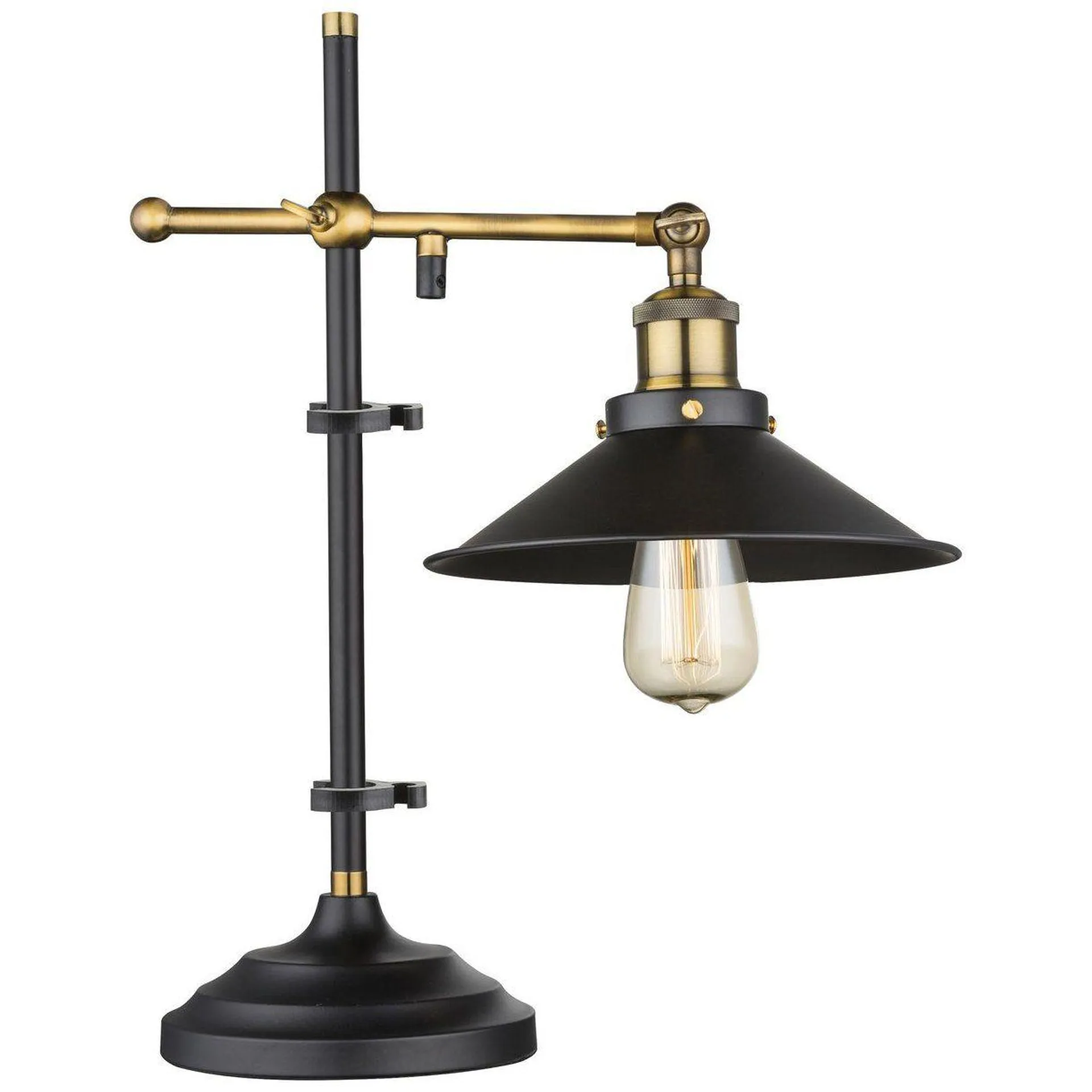 Lampe industrielle LENIUS noire et dorée en métal