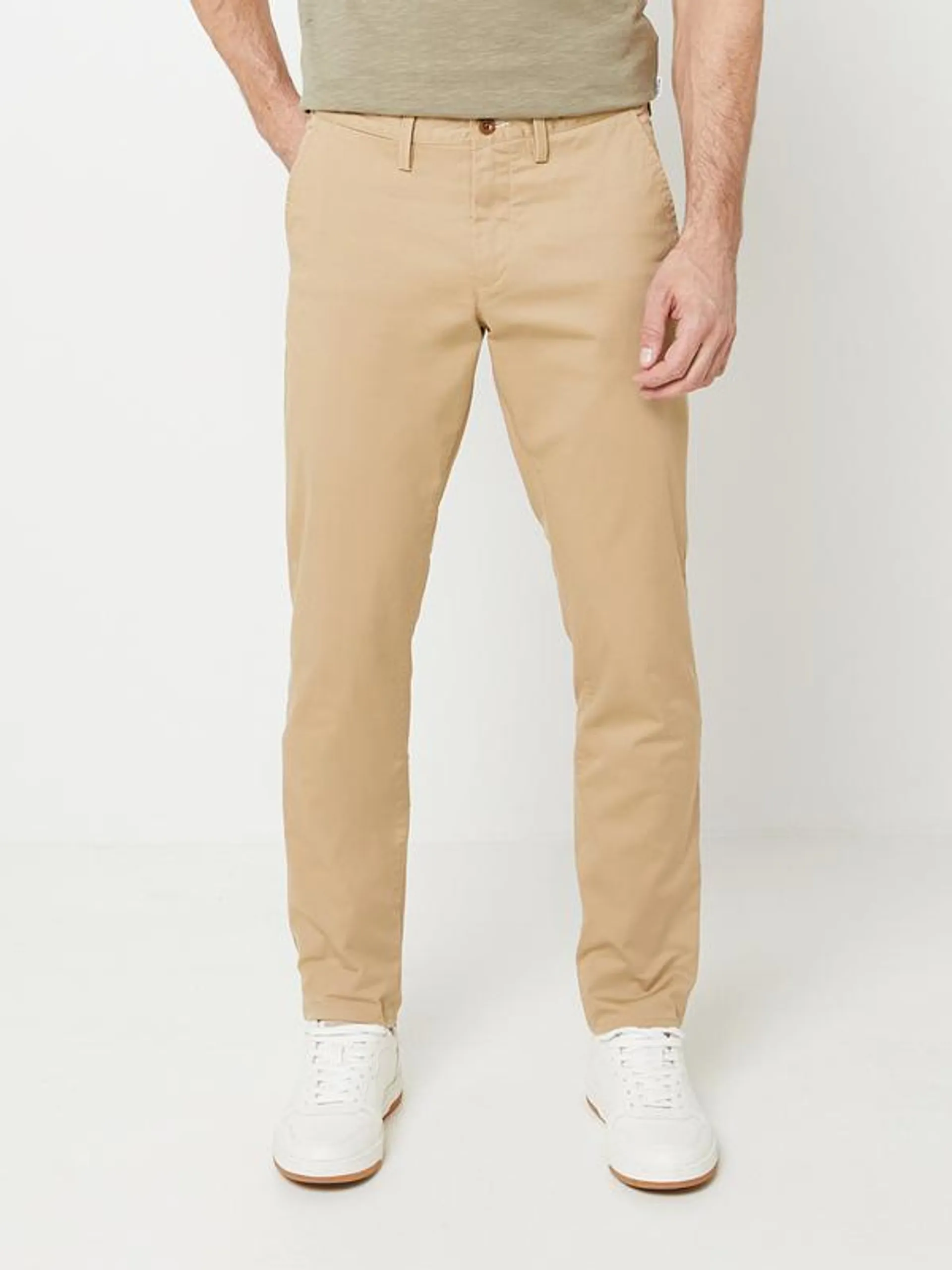 Chino En Twill Uni, Coupe Slim - Beige