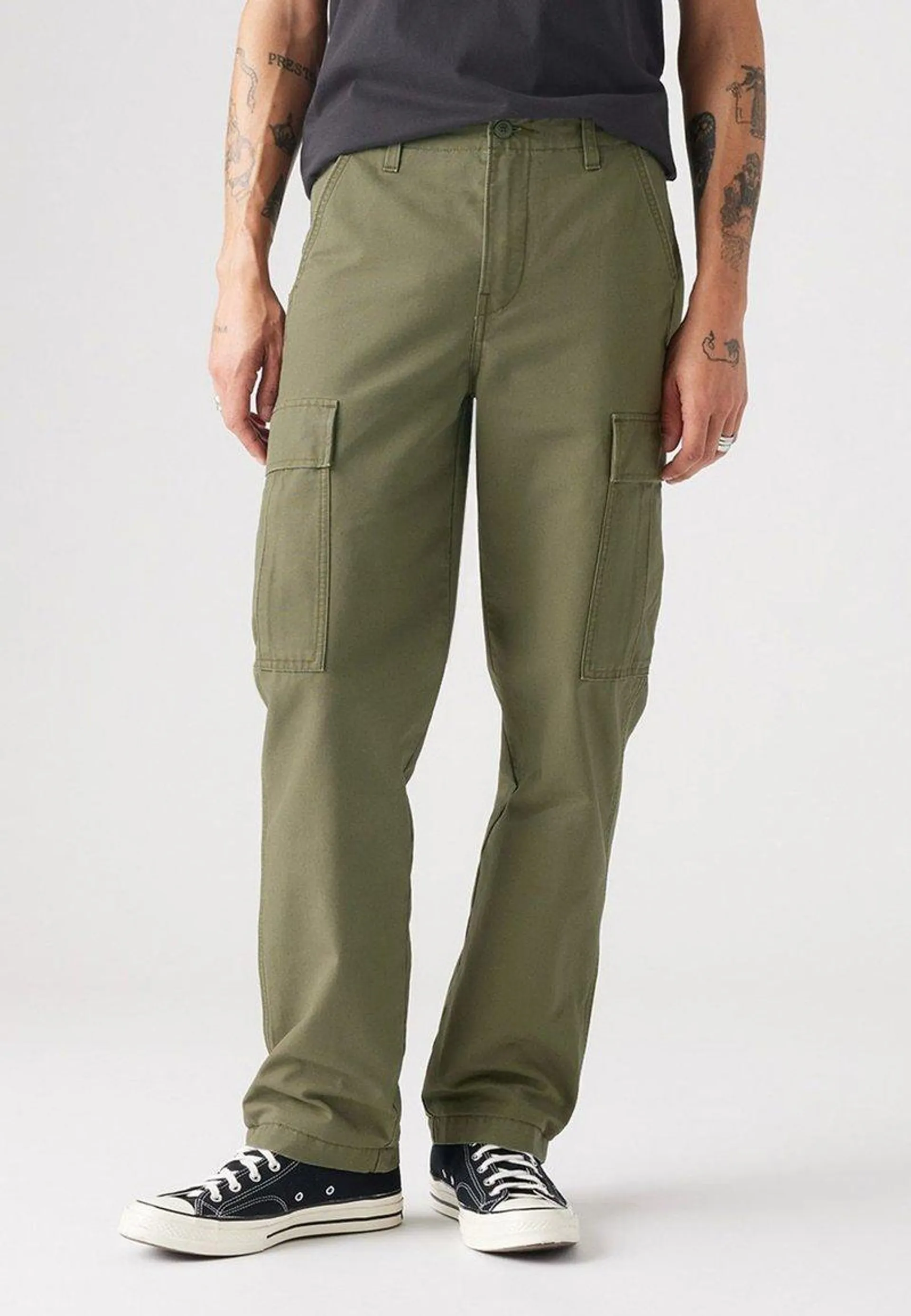 XX CARGO STRAIGHT PANTS - Pantalon cargo - olive night canvas