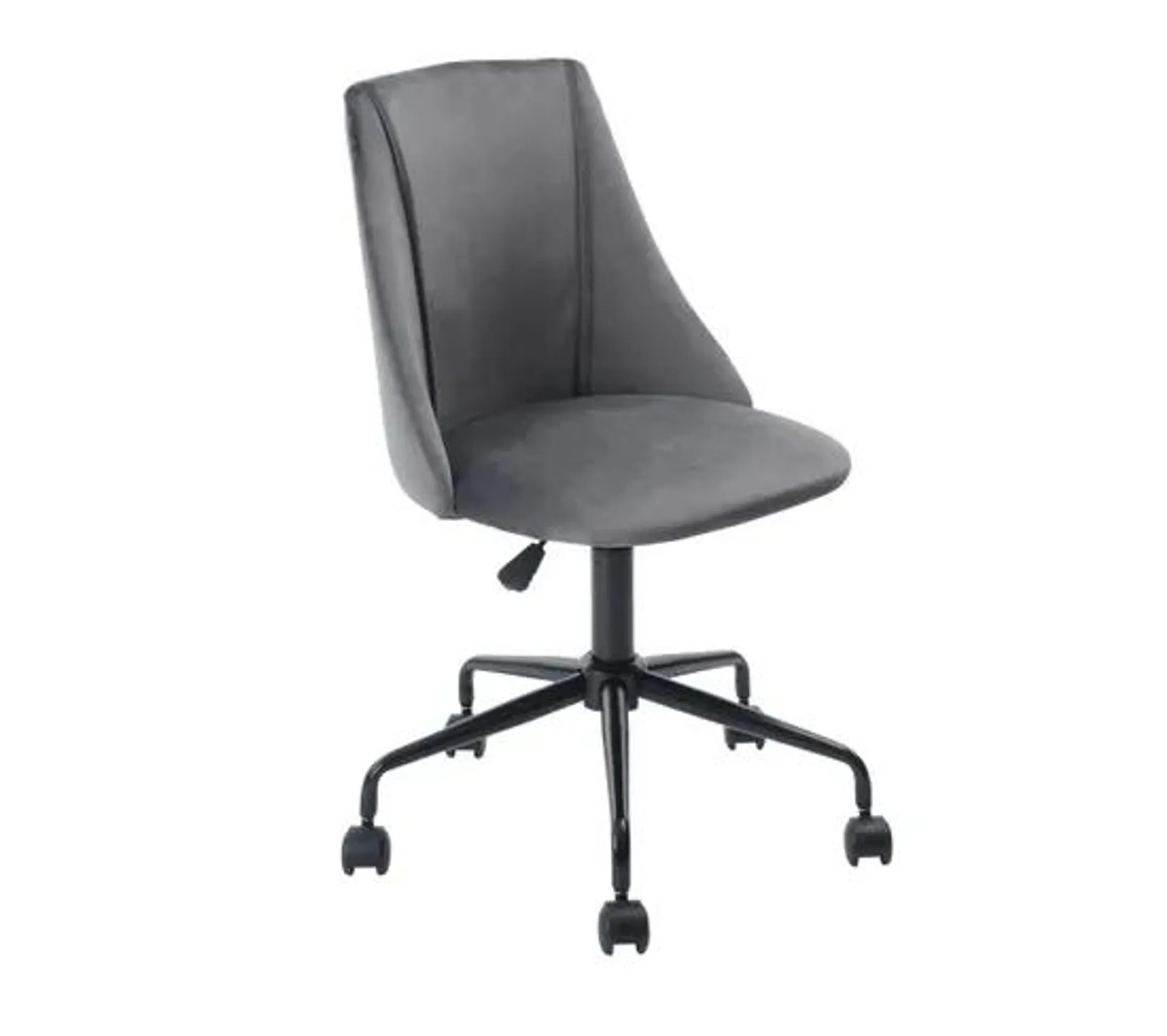 Chaise de bureau scandinave GRIS velours à roulettes reglable hauteur d'assise 360° Ergonomique