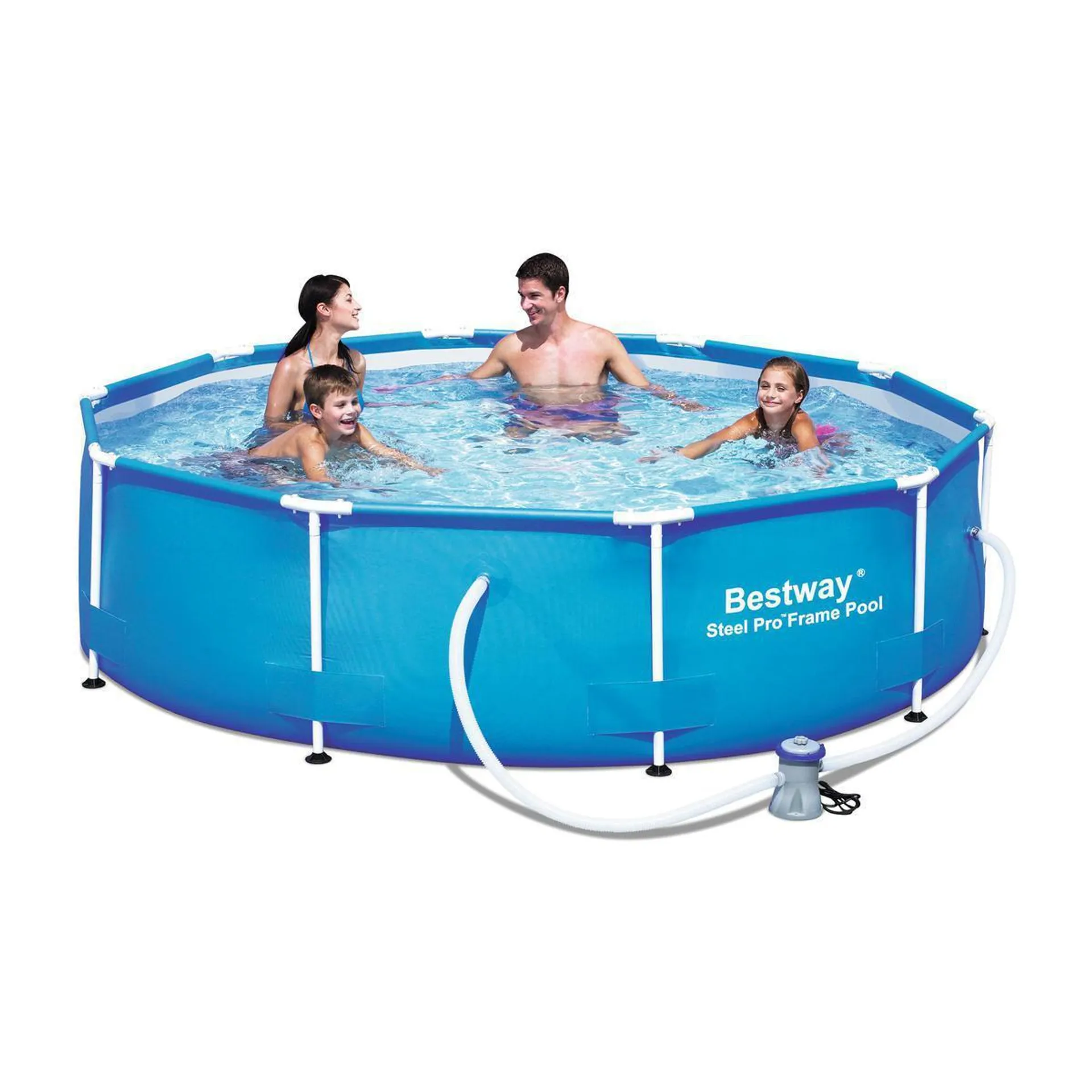 Piscine ronde + pompe - 305 x 76 cm - bleu