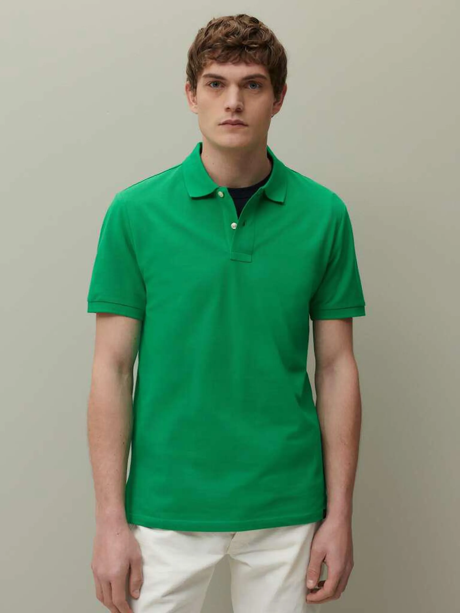 Emerald Green Supima cotton pique polo shirt