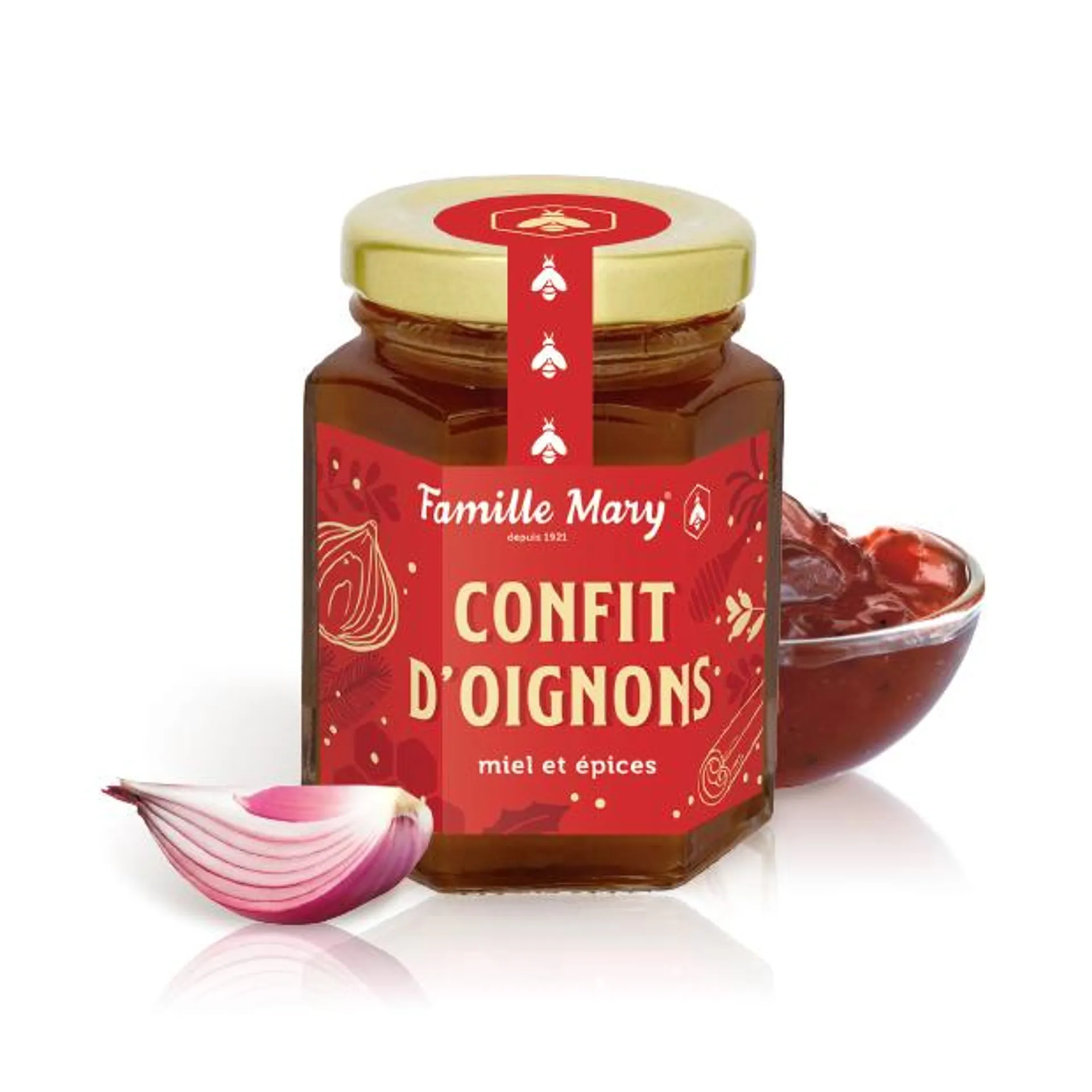 Confit d'oignons au miel et épices - 120G