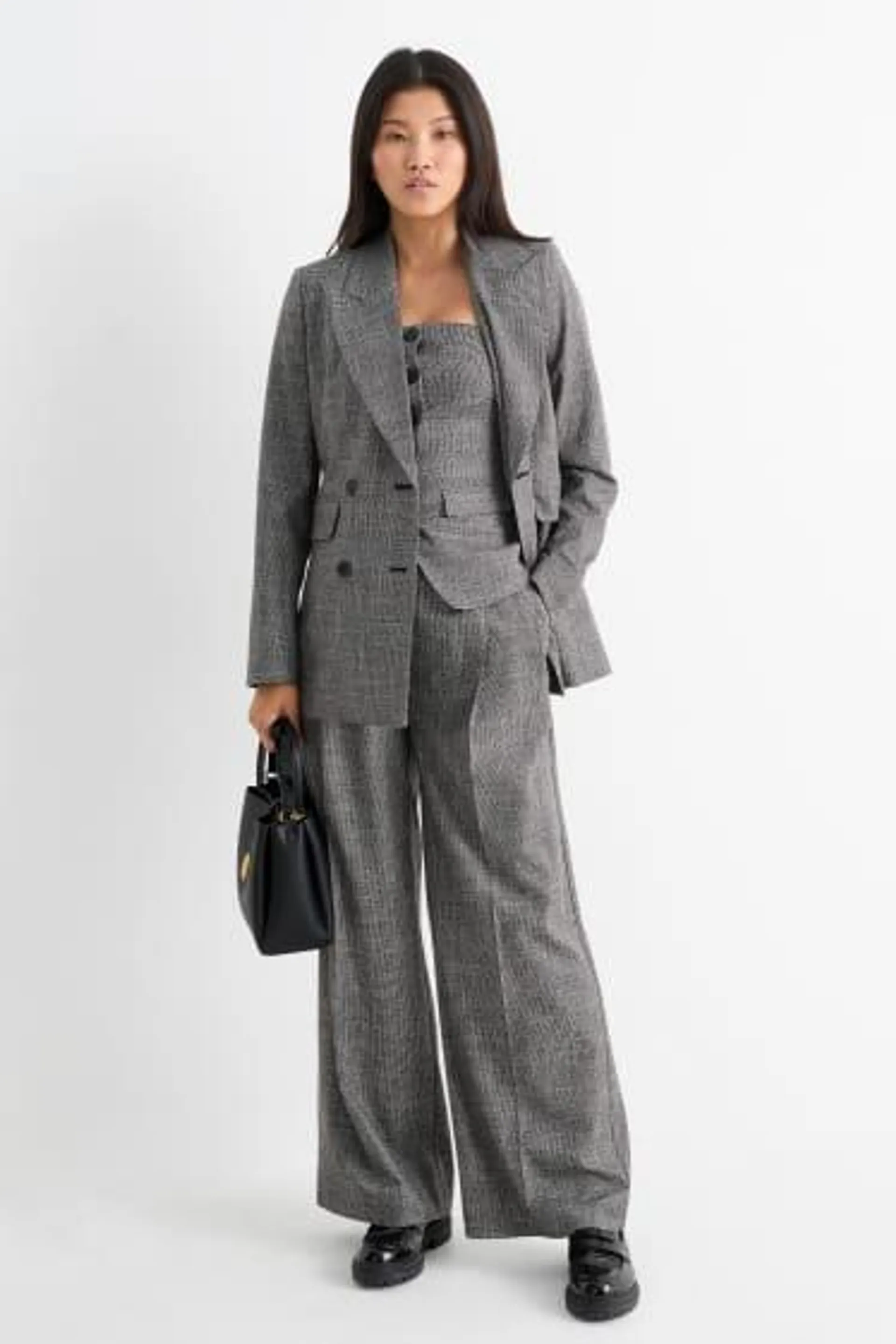 Cloth trousers - high waist - wide leg