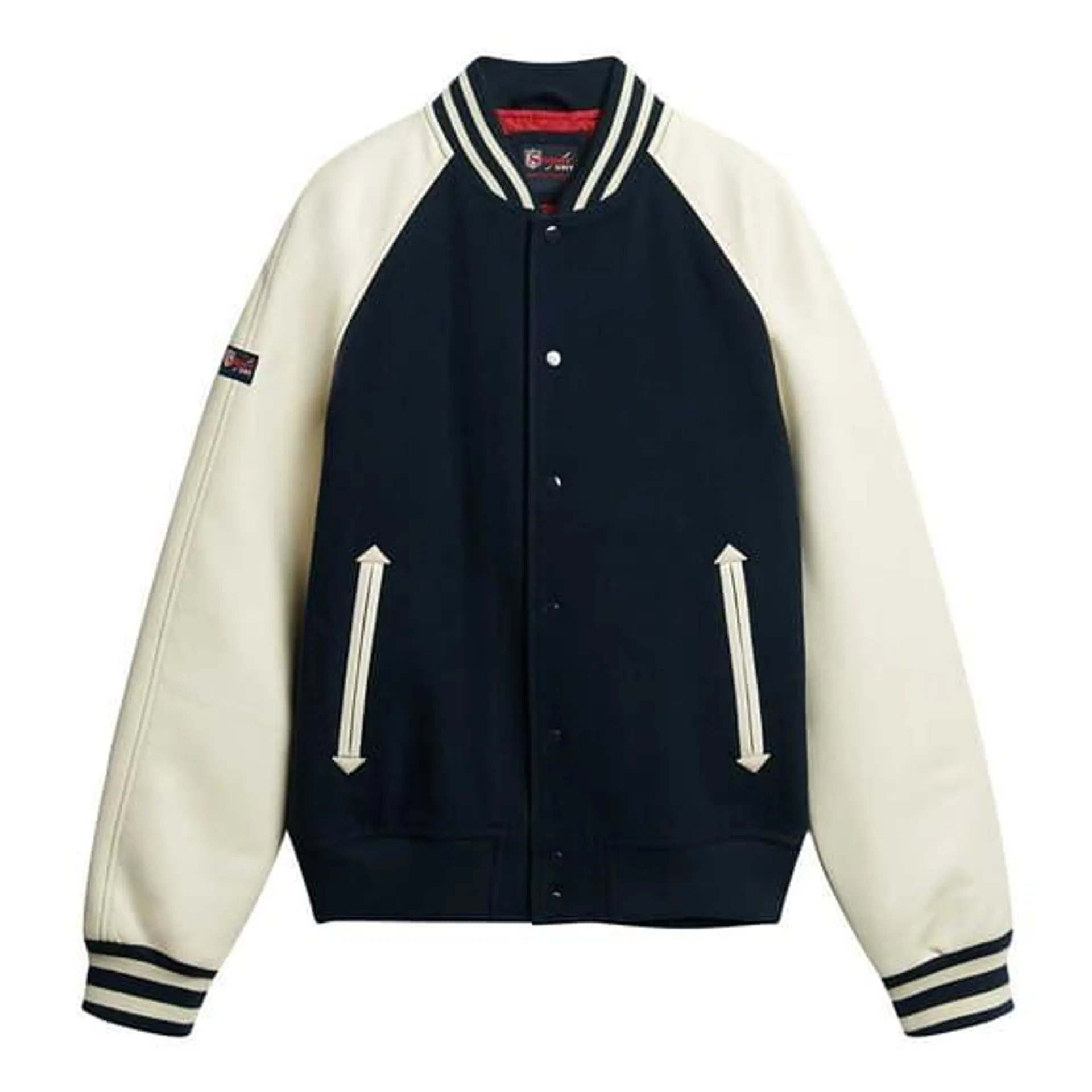 Veste Superdry Collage Varsity bleu marine blanc