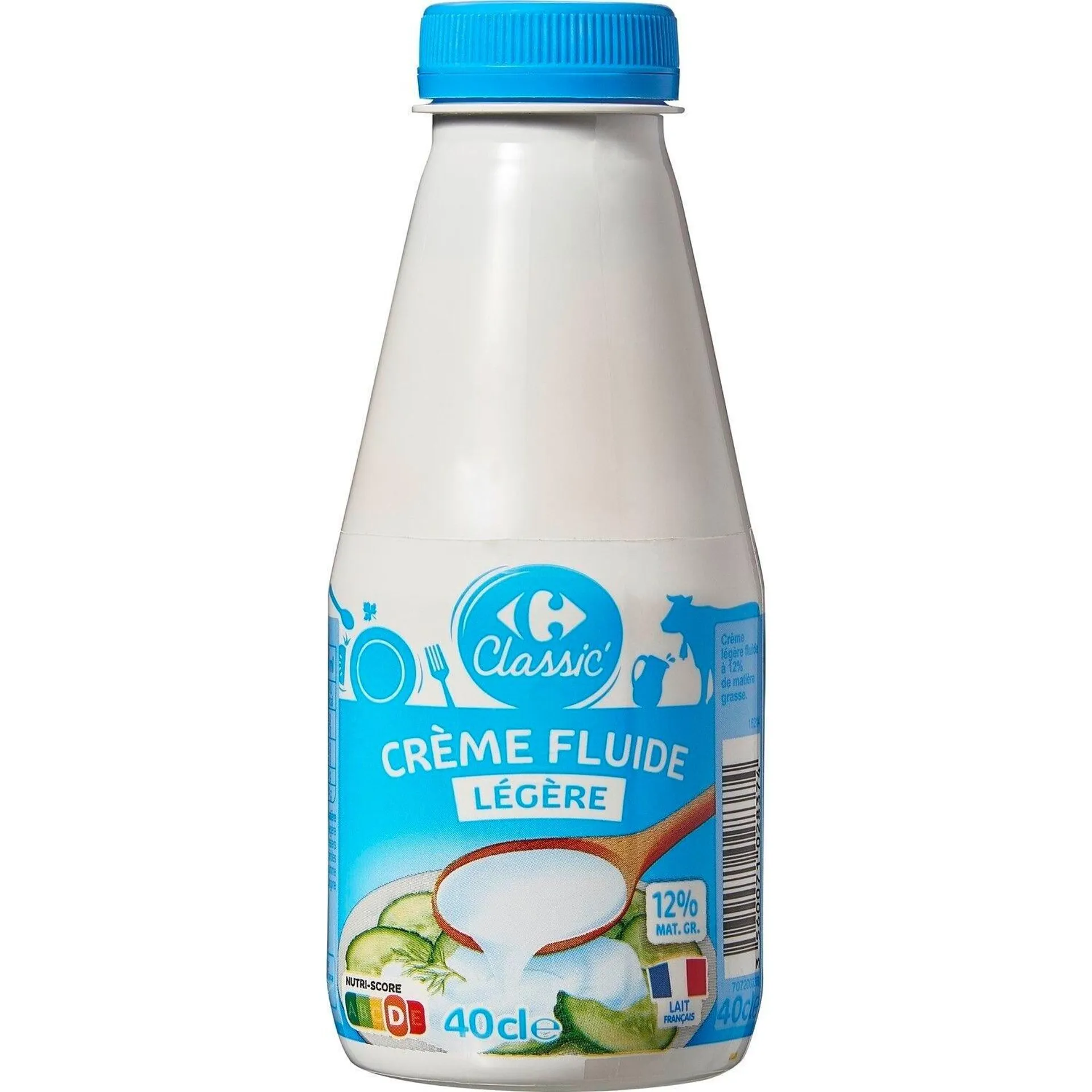 Crème Fluide Légère 12% Mat.Gr. CARREFOUR