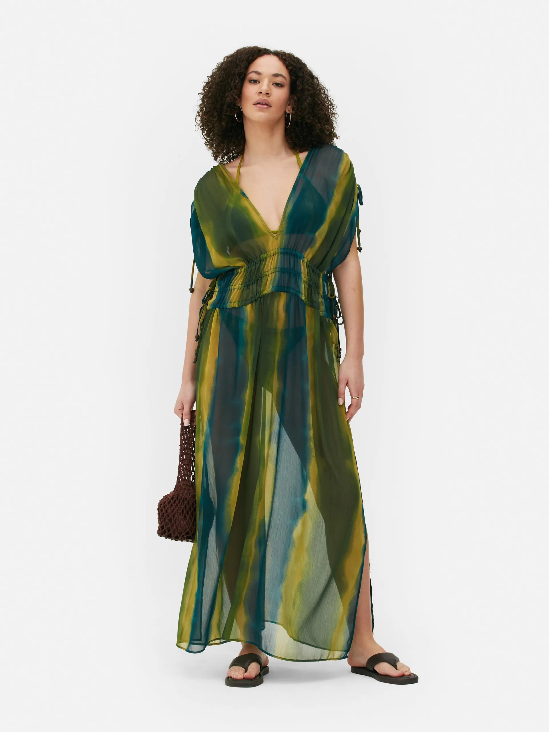 Robe de plage semi-transparente effet tie & dye