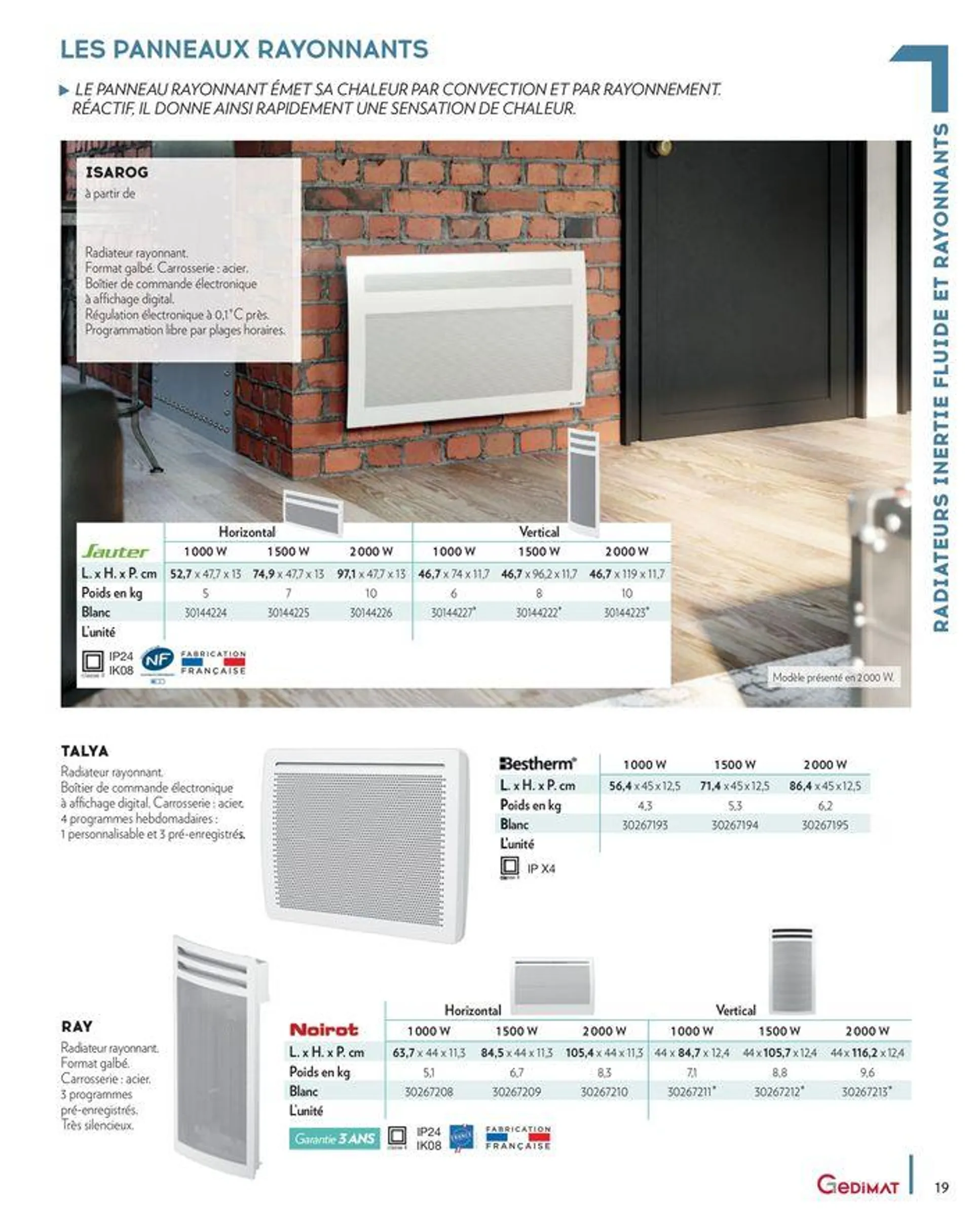 Chauffage du 13 septembre au 31 décembre 2024 - Catalogue page 19