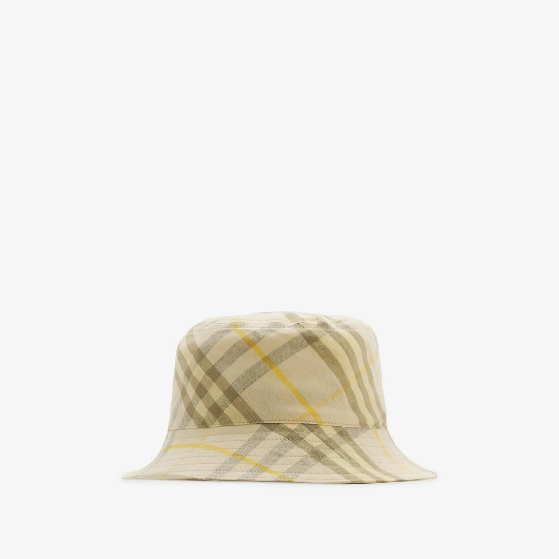 Check Linen Bucket Hat