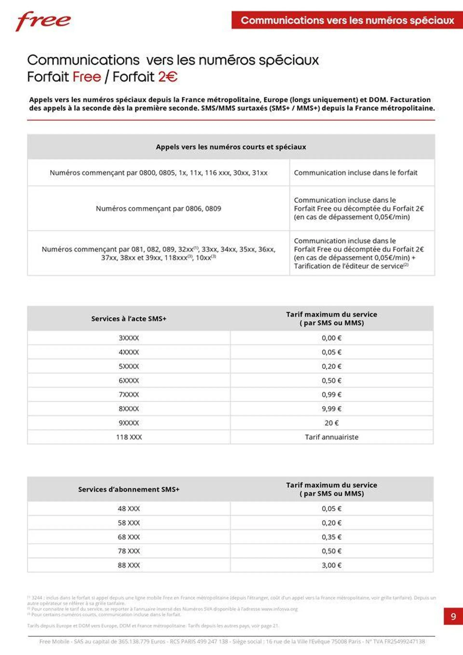 Brochure tarifaire Forfaits mobiles et Forfait Box 4G+ - 9