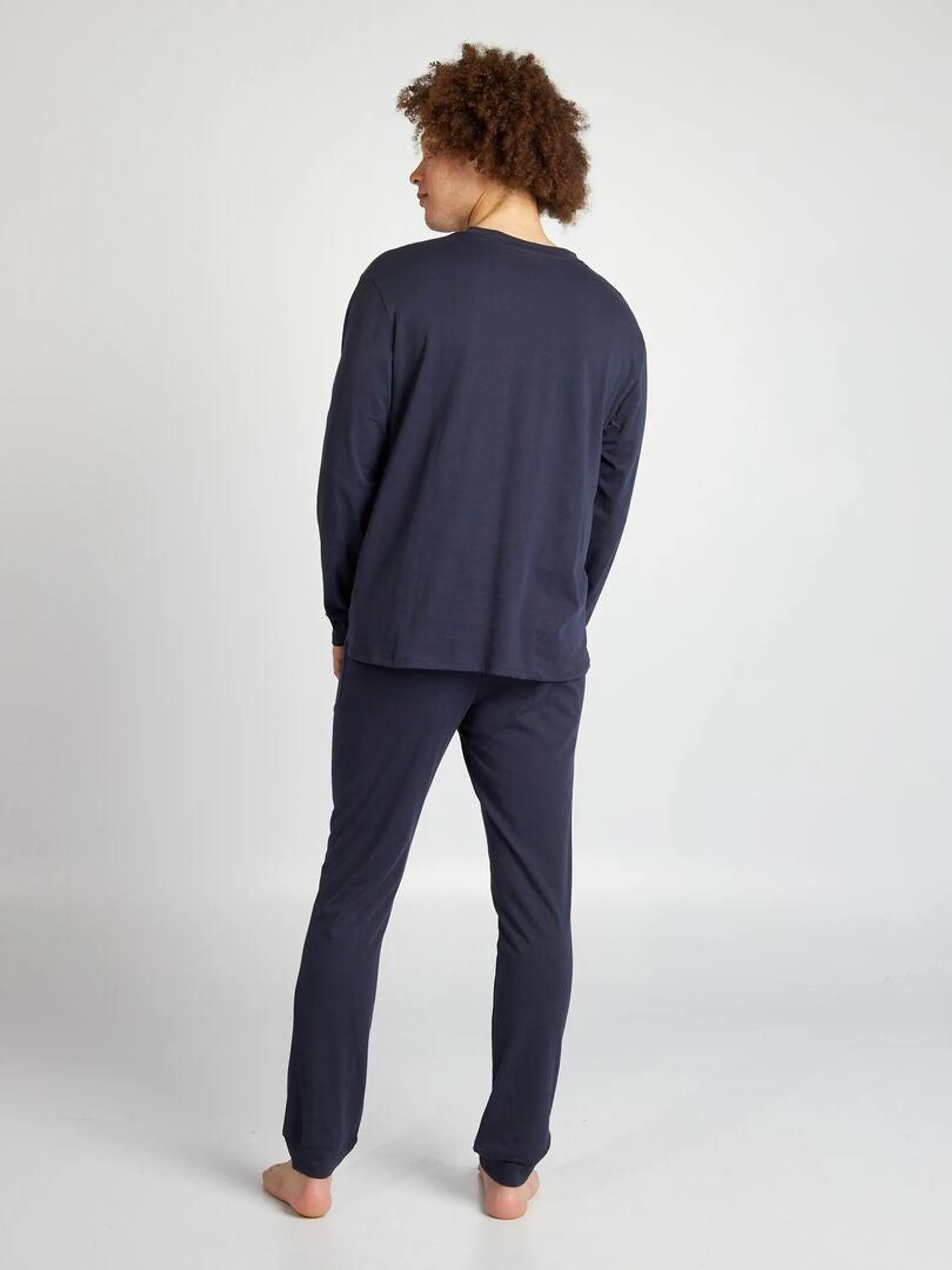 Ensemble pyjama long short + t-shirt - 2 pièces - Bleu