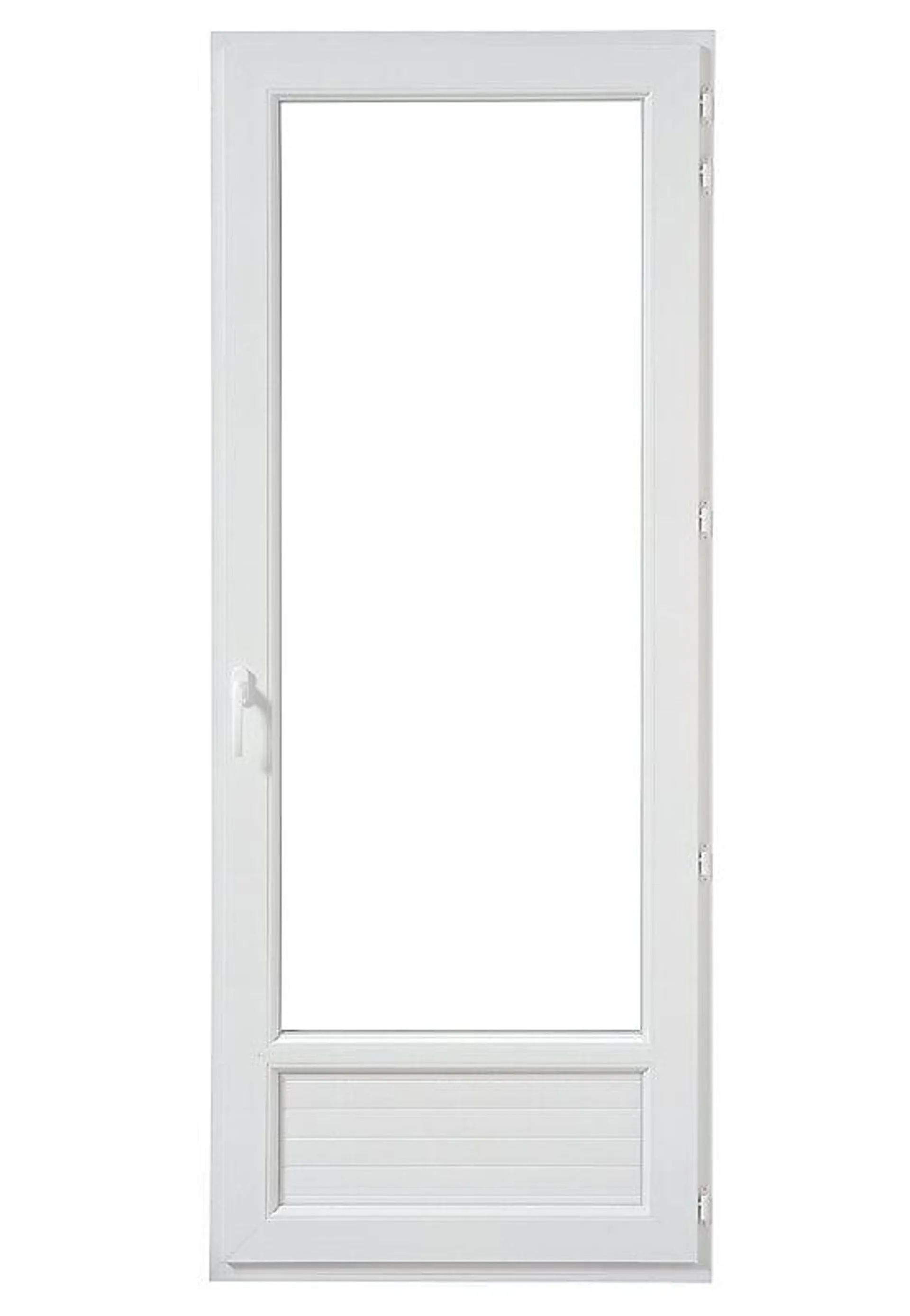 Porte-fenetre PVC 1 vantail double vitrage tirant droit - 205x80cm