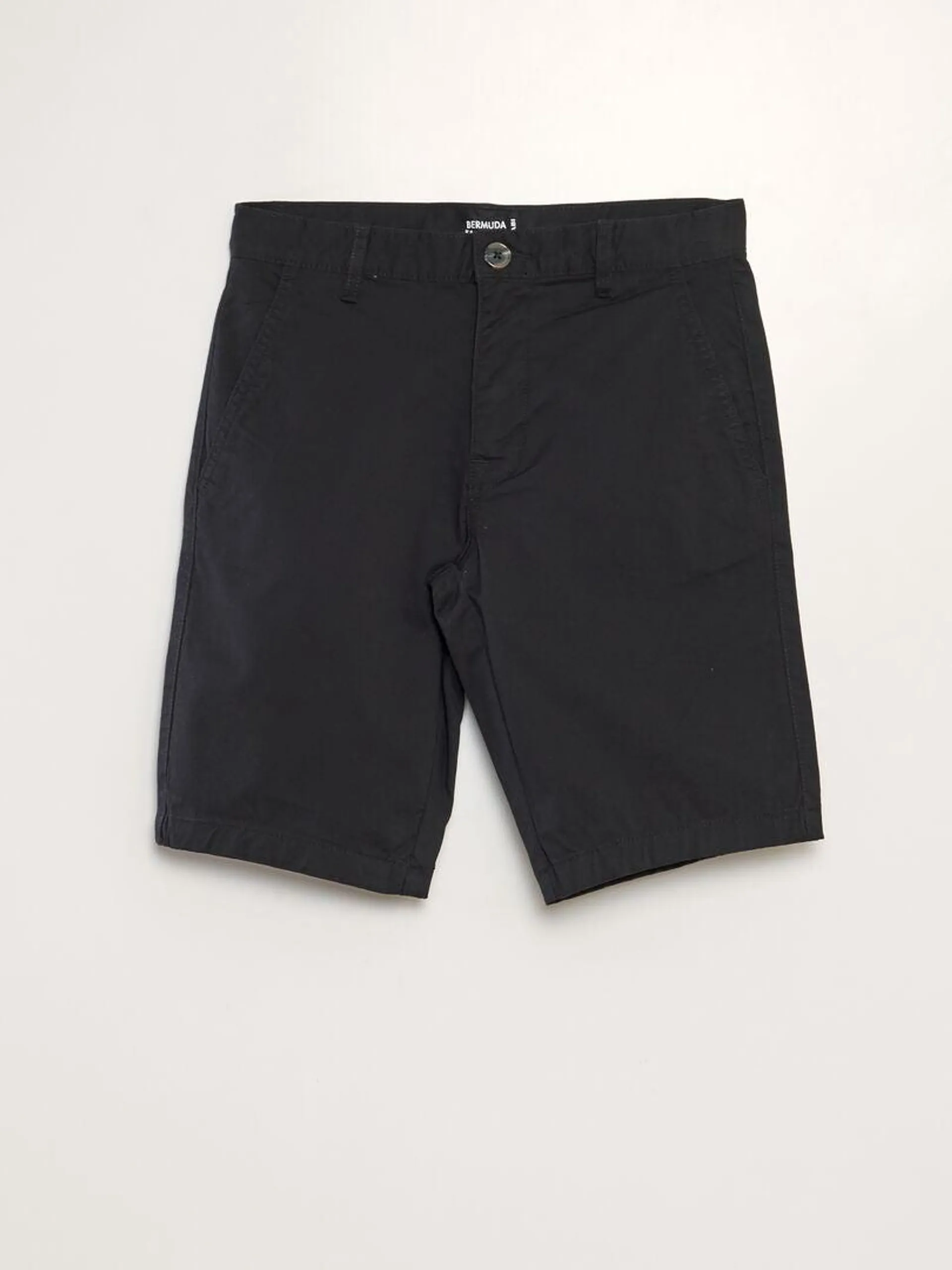 Bermuda chino uni - noir