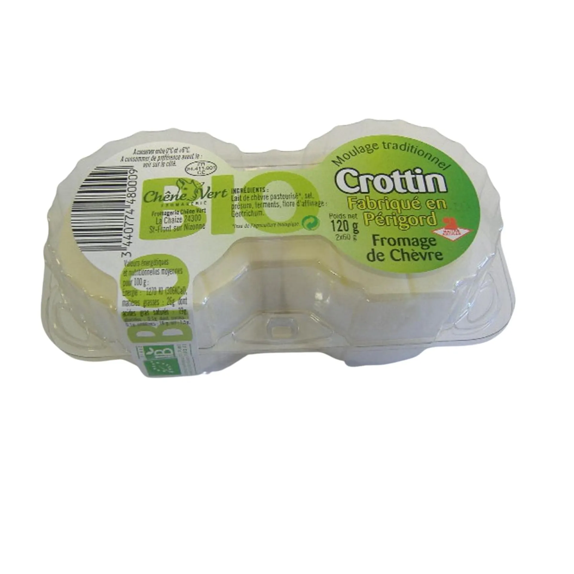 Crottin de chèvre bio 2x60g