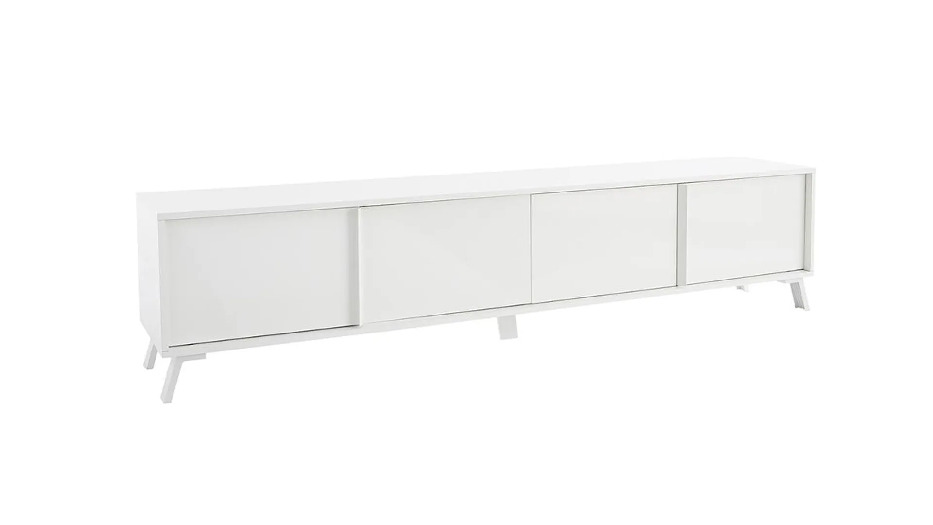 Meuble TV design finition blanc brillant L205 cm NEMA