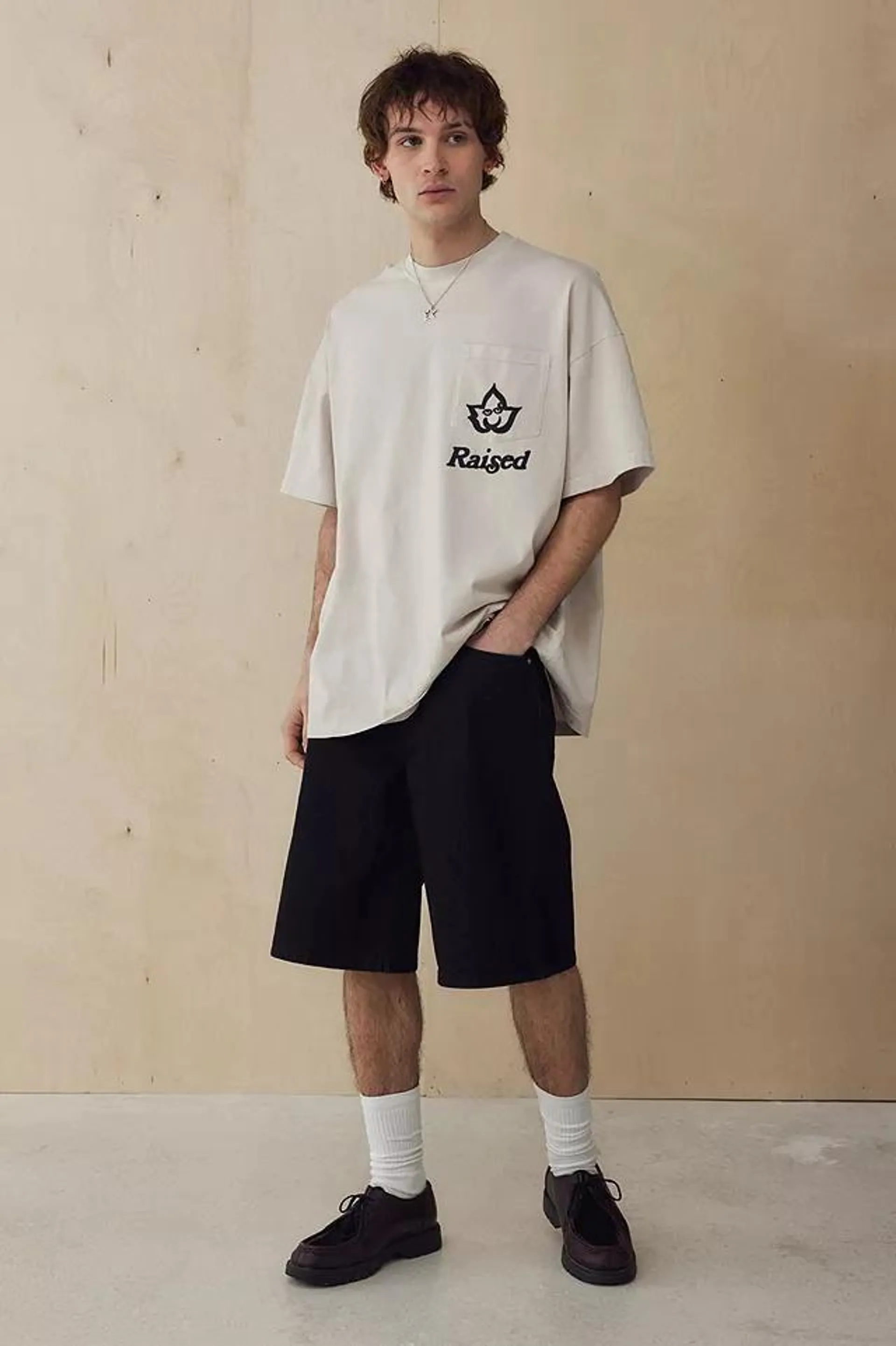 Raised Black 90S Shorts