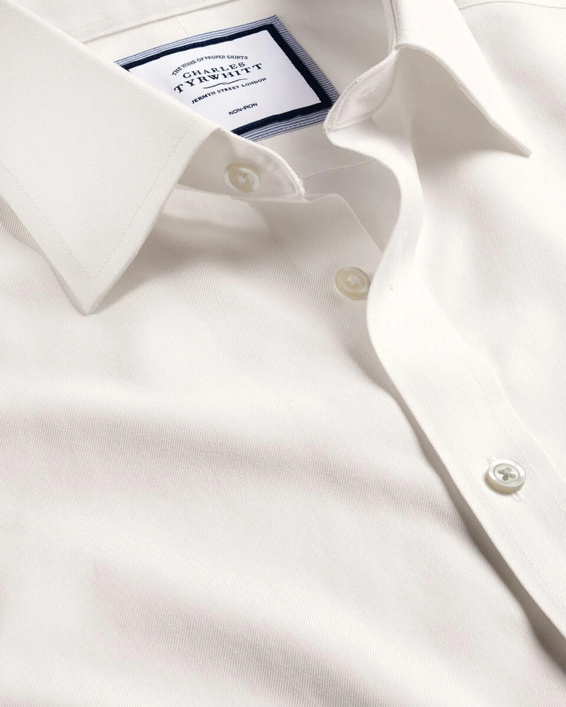 details about product: Non-Iron Twill Shirt - Ivory