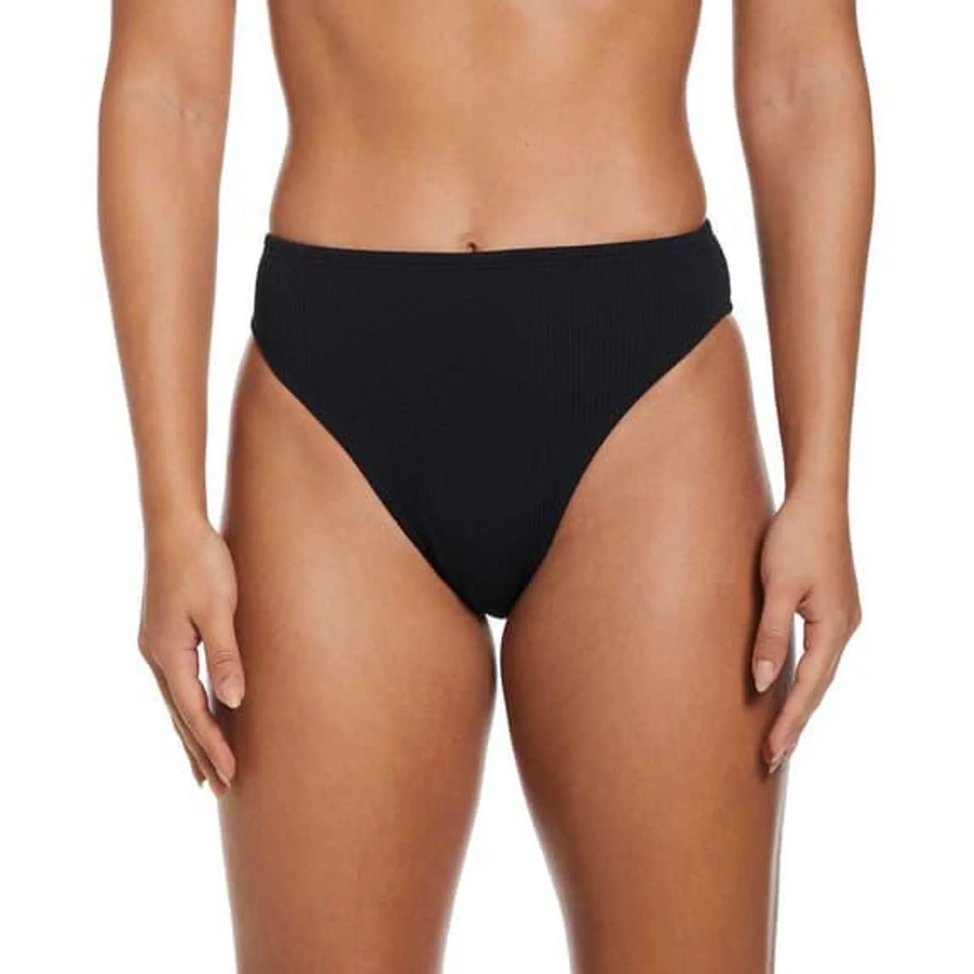 Culotte de bikini Nike Swim High Waist noir blanc femme