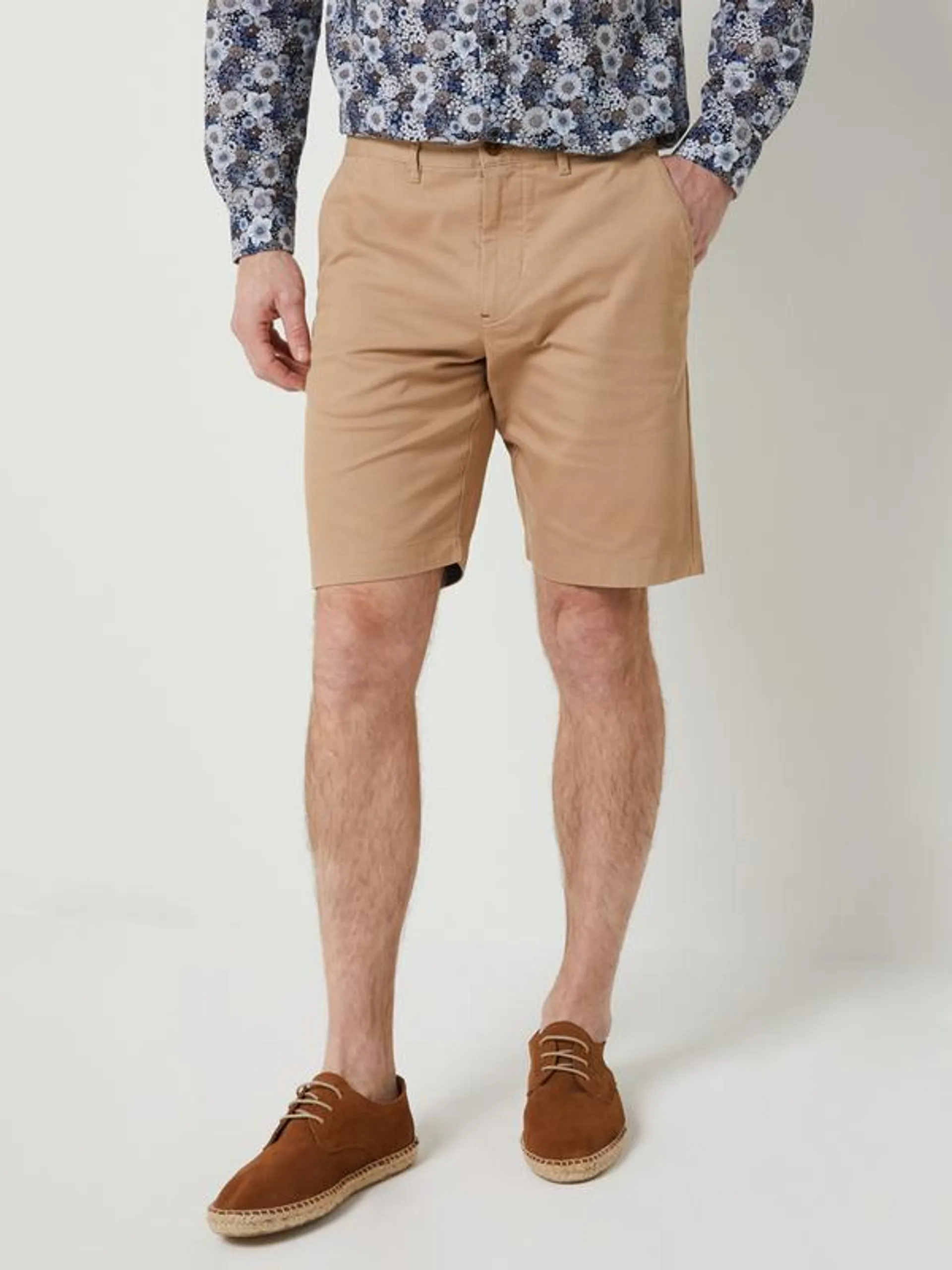 Bermuda Coupe Chino En Sergé Coton Stretch - Beige foncé