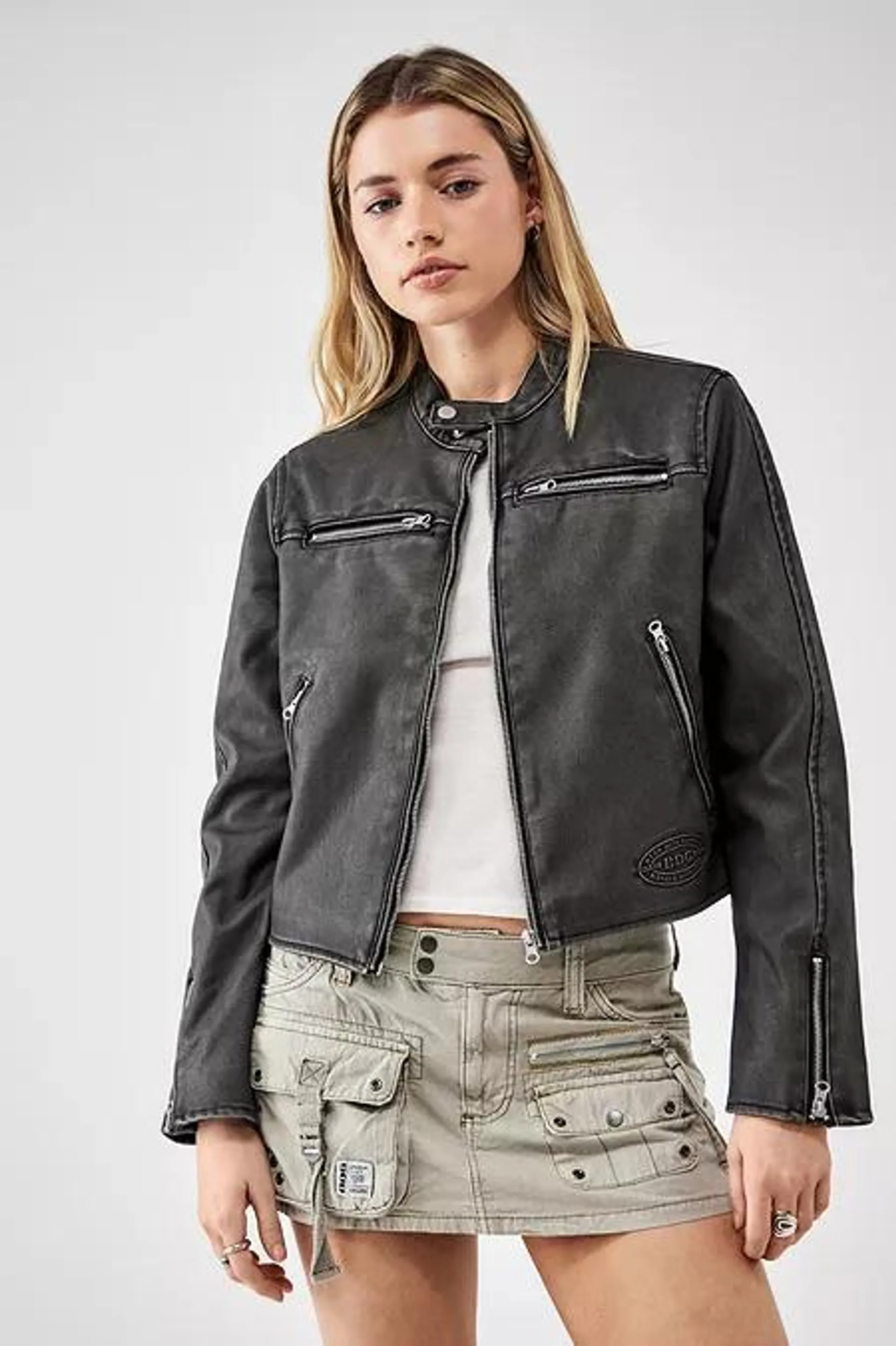 BDG - Veste en similicuir Bob noire