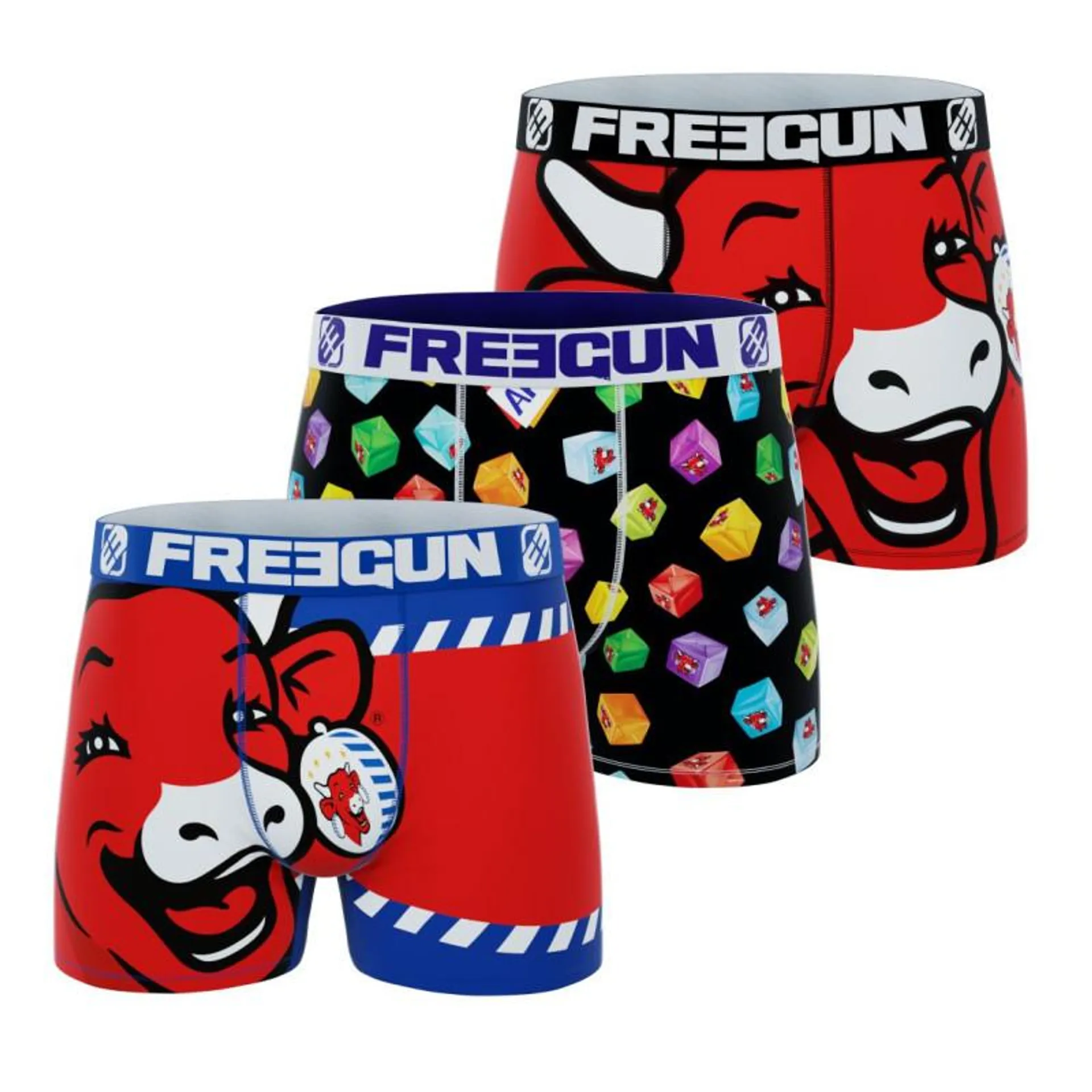 Lot de 3 boxers Freegun homme microfibre La vache qui rit