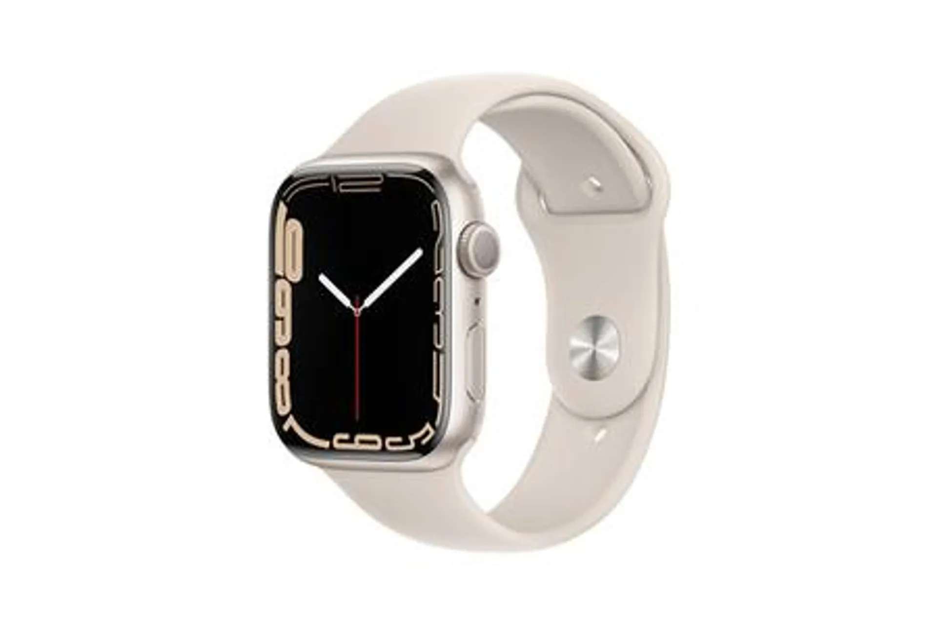 Apple Watch Series 7 GPS, Boîtier aluminium Lumière stellaire 41MM avec bracelet sport Lumière stellaire - Montre reconditionnée Grade A