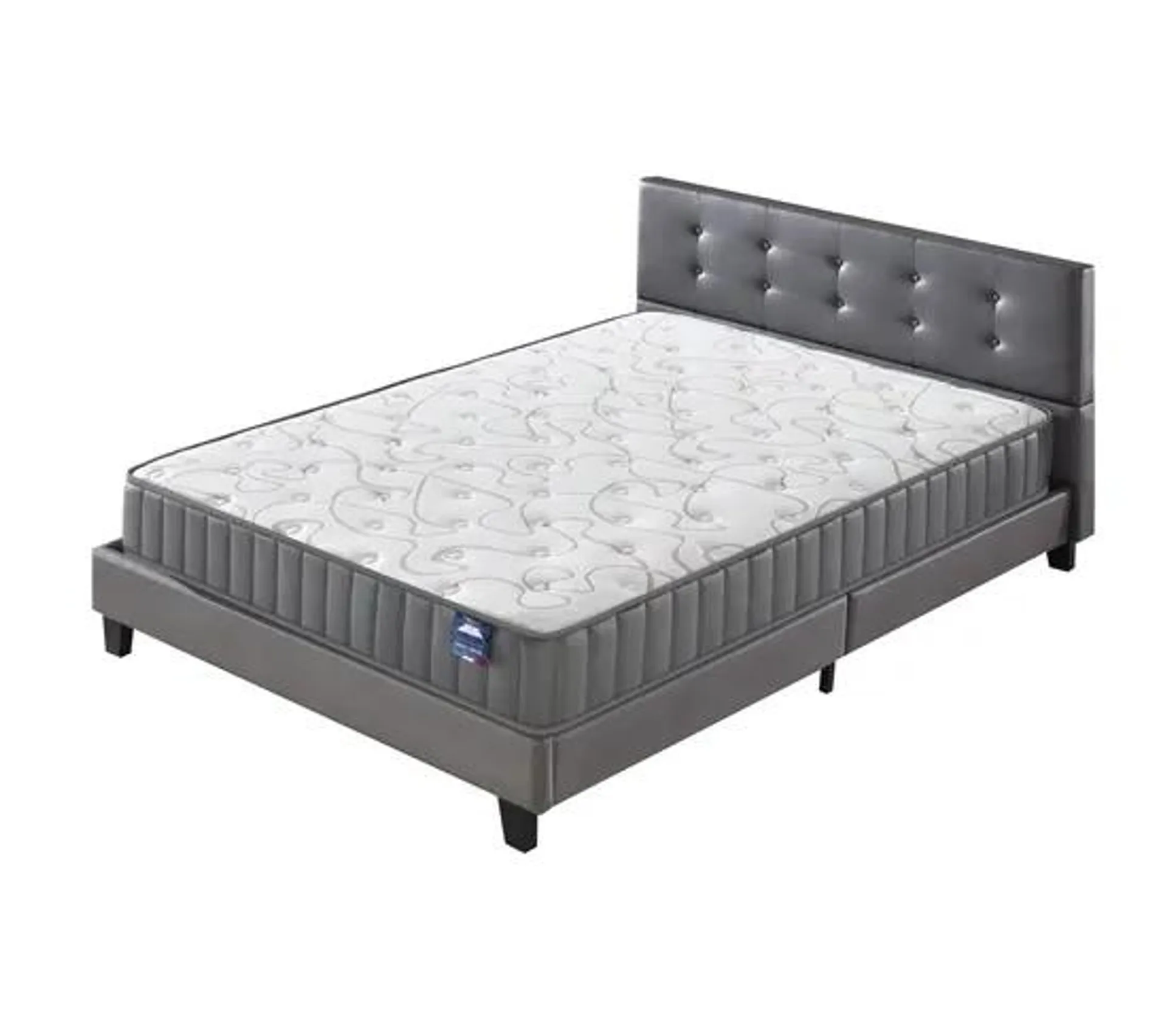 Ensemble Matelas + Lit Avec Tête De Lit 140x190 Cm, Orionis 16cm D’épaisseur à Mémoire De Forme