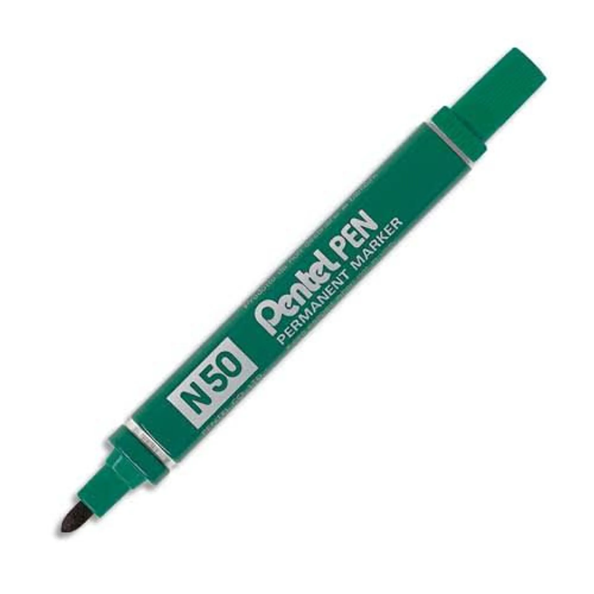 PENTEL Marqueur permanent pointe ogive corps métal encre Verte indélébile N50