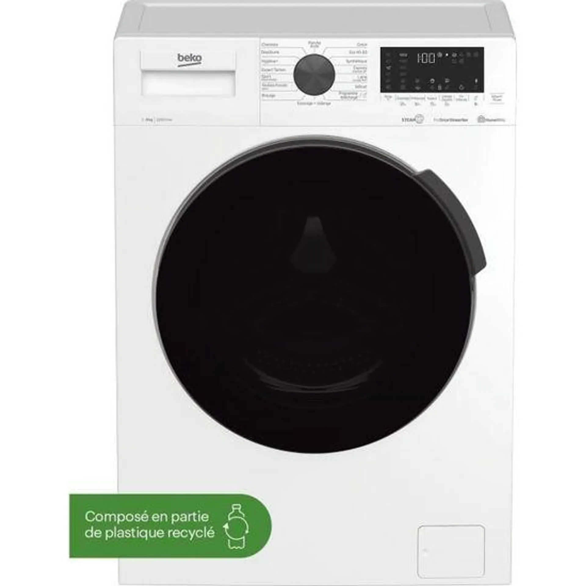 Lave-linge hublot BEKO WUE8626XBWST - 8 kg - Induction - L60cm - 1200 trs/min - Classe A - Blanc