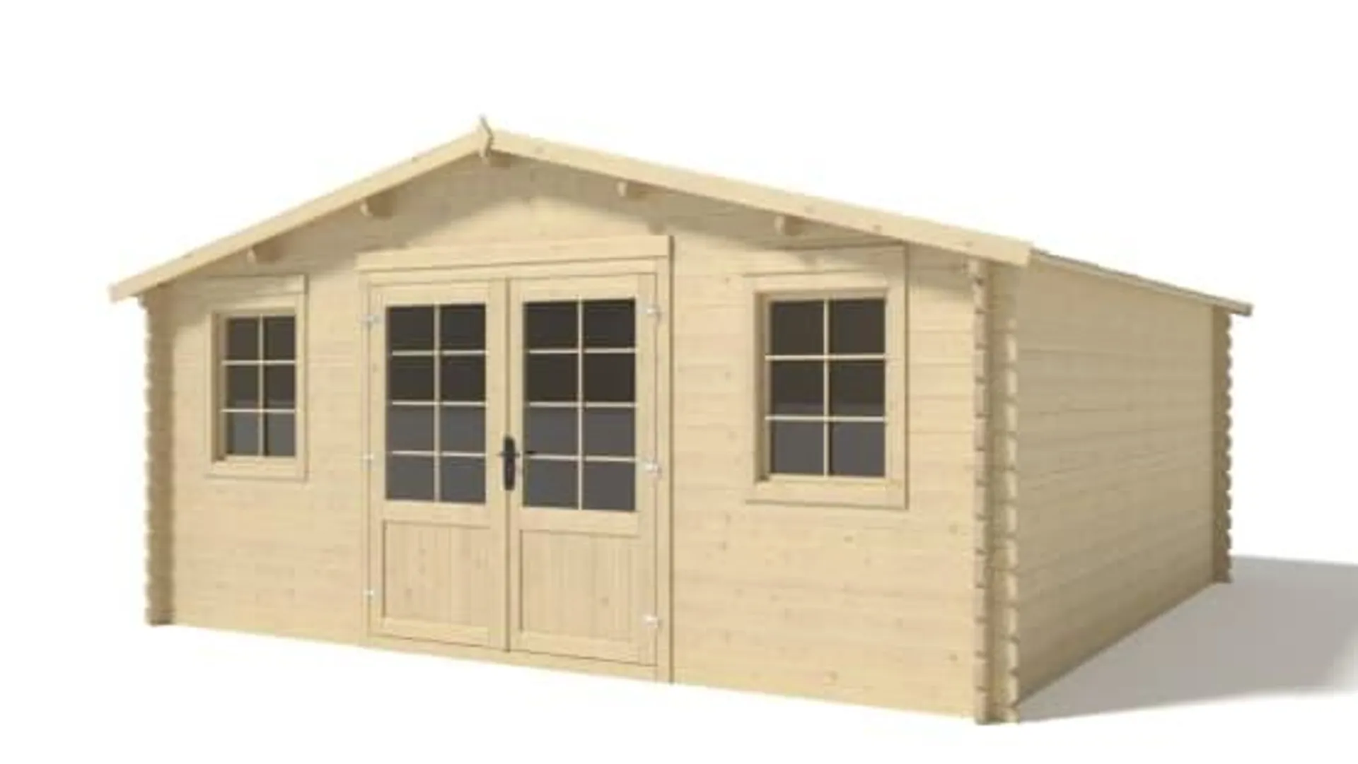 Abri de jardin en bois - 25m2 - 5x5m - Ep. 40mm - Couleur: naturel - DOM612