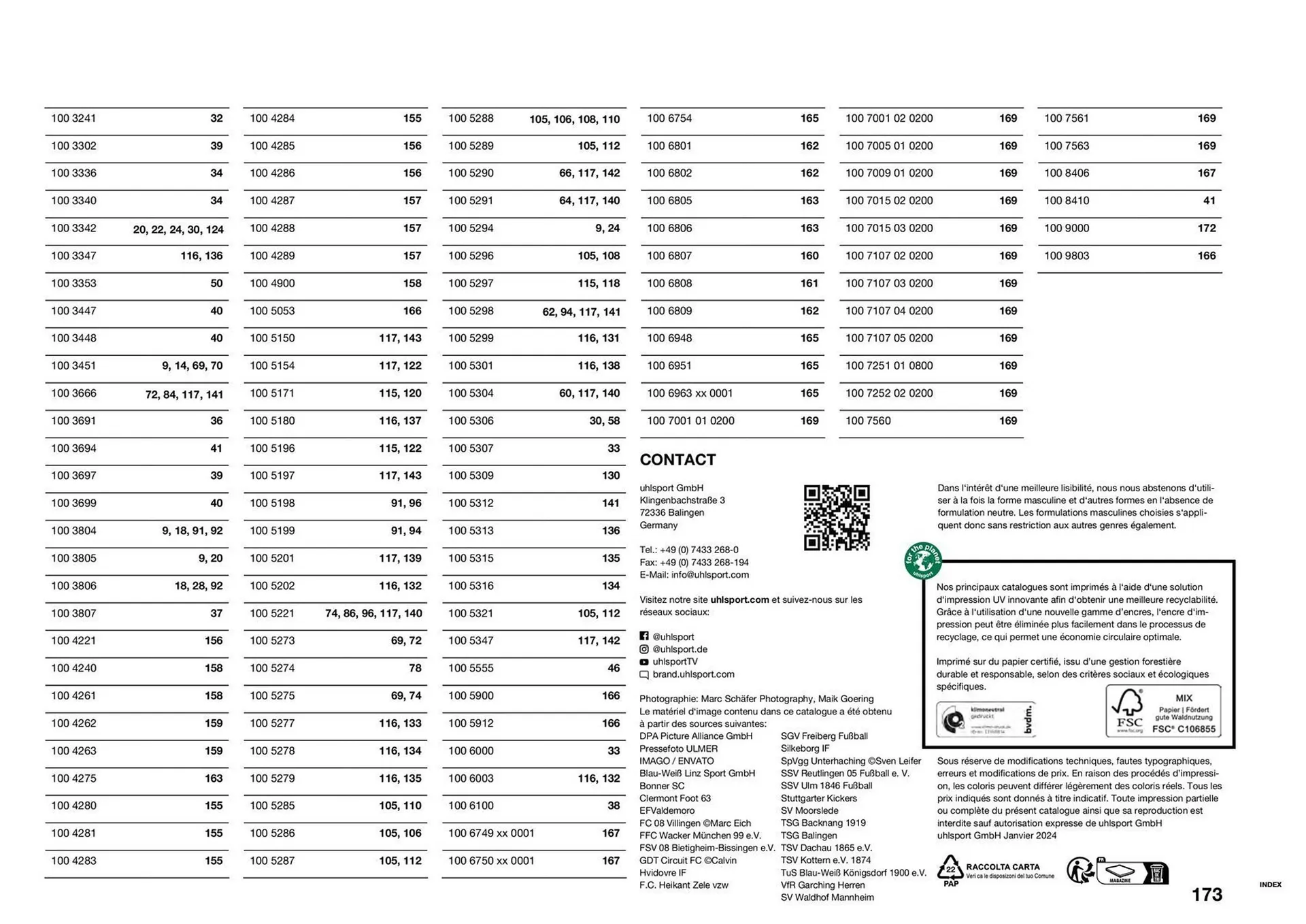 Catalogue Uhlsport du 24 janvier au 31 août 2024 - Catalogue page 173