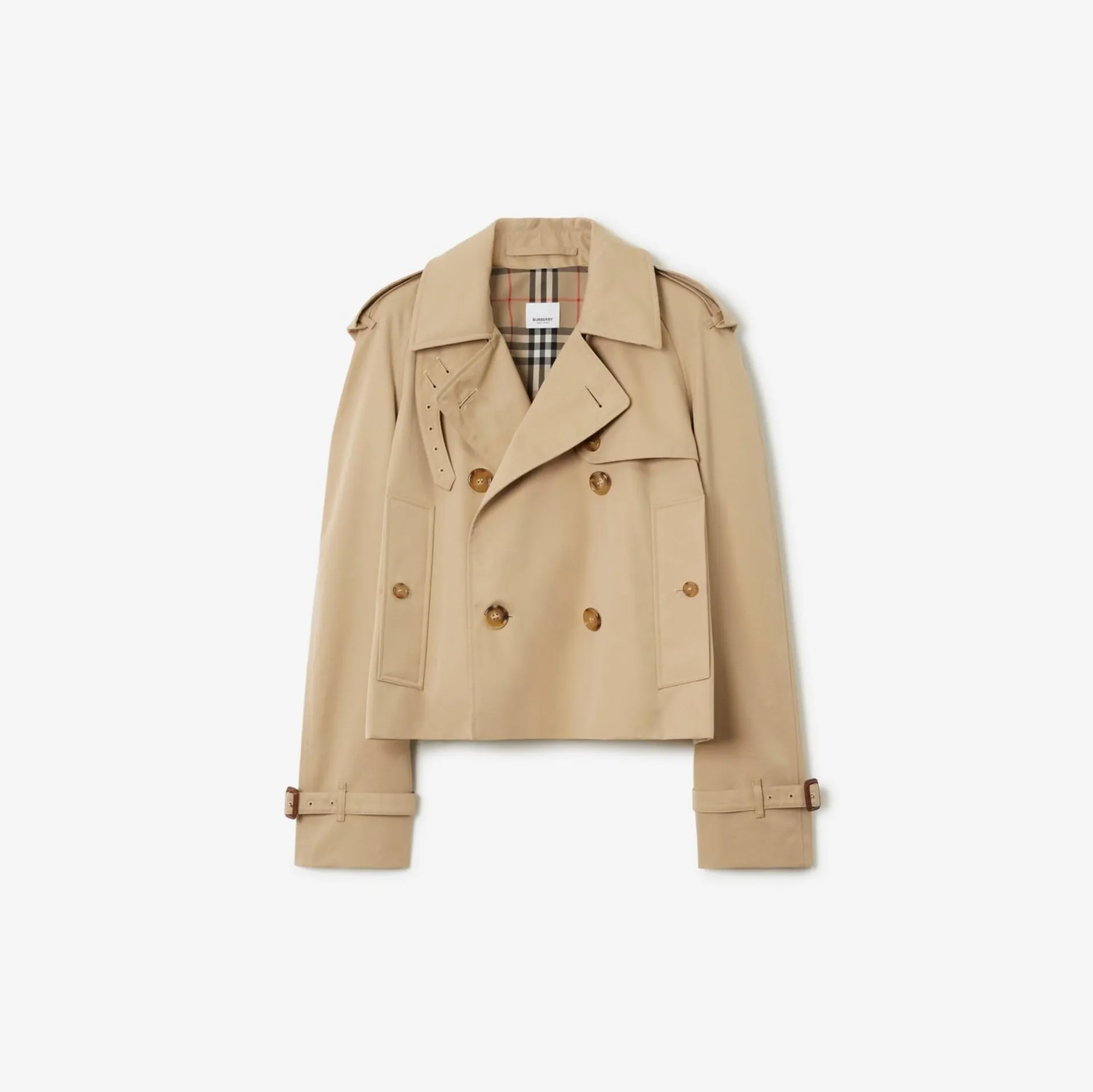 Veste trench courte en gabardine