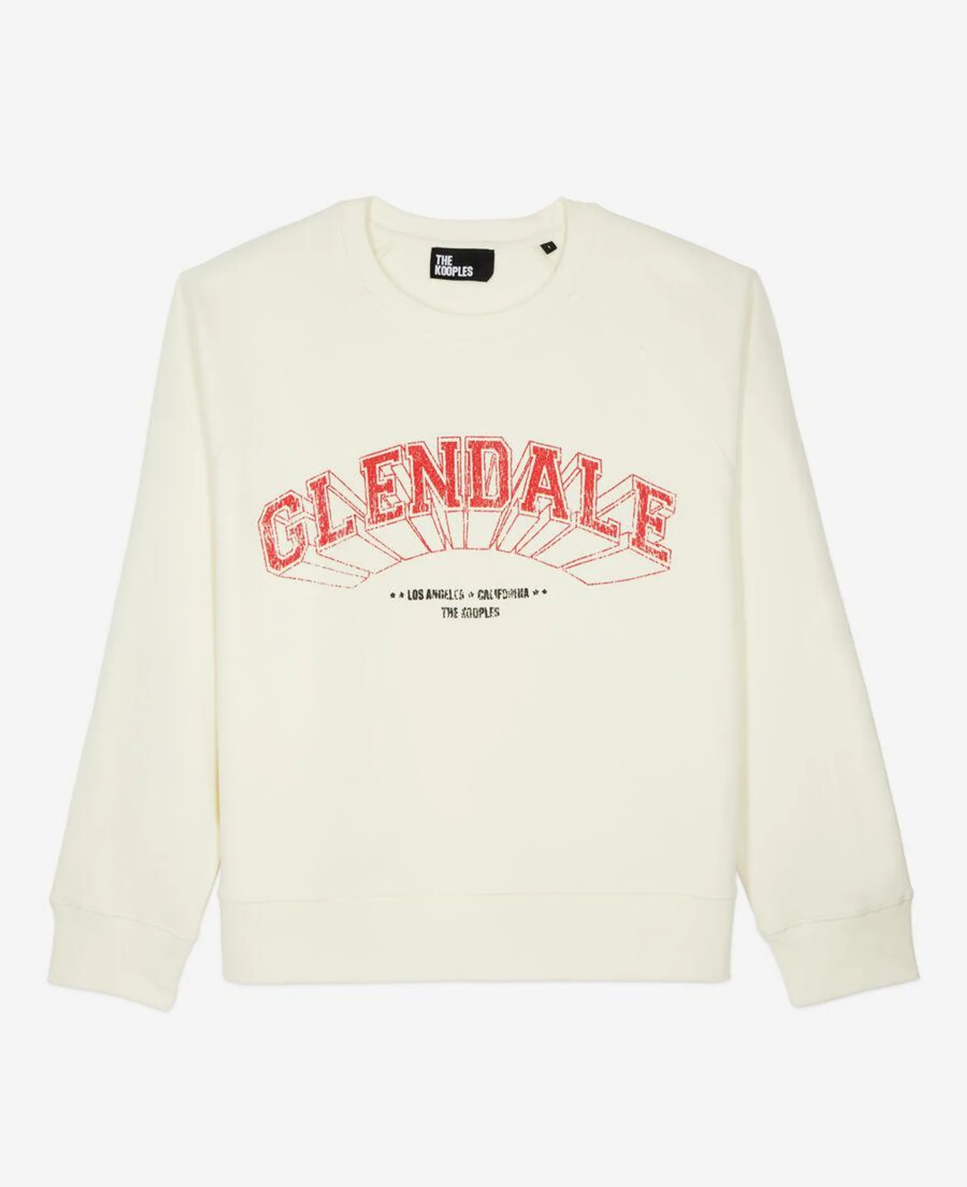 Sweatshirt écru avec sérigraphie Glendale