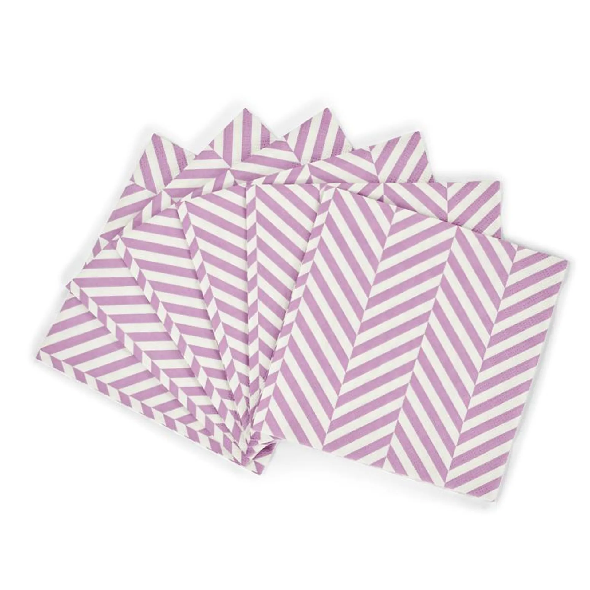 CHEVRON Set de 20 serviettes mauve