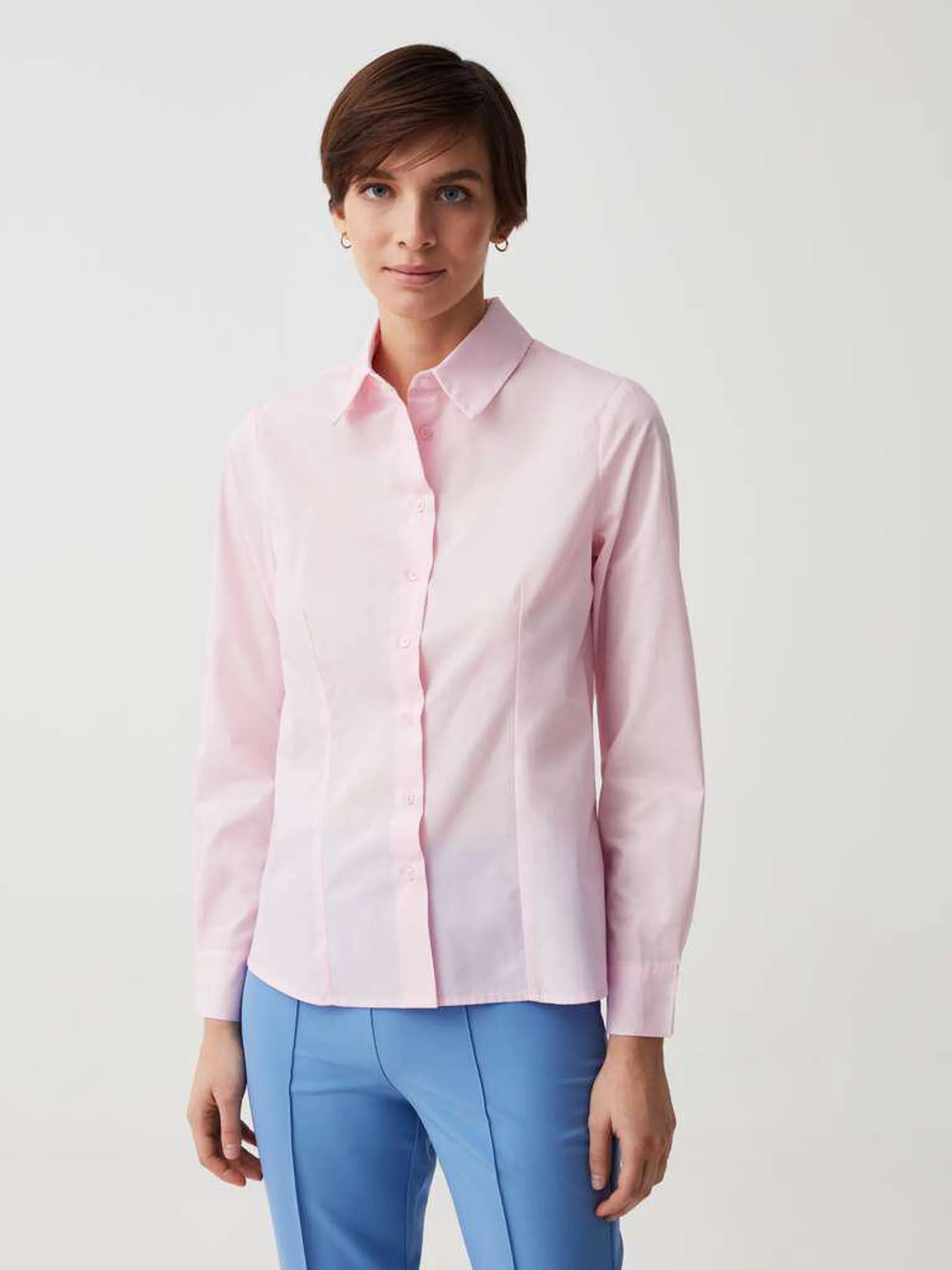 Slim-fit shirt Rose clair