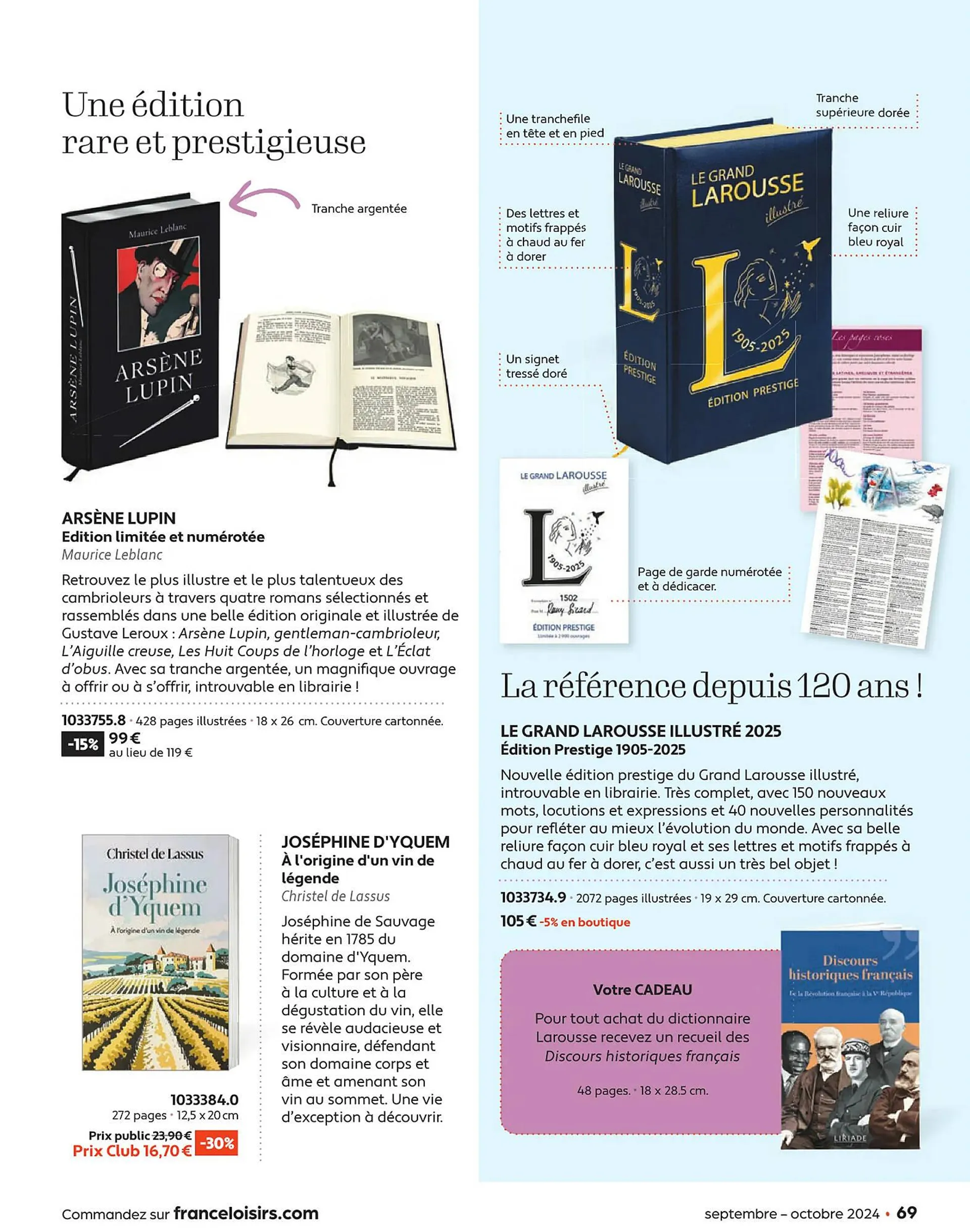 Catalogue France Loisirs du 1 septembre au 31 octobre 2024 - Catalogue page 69