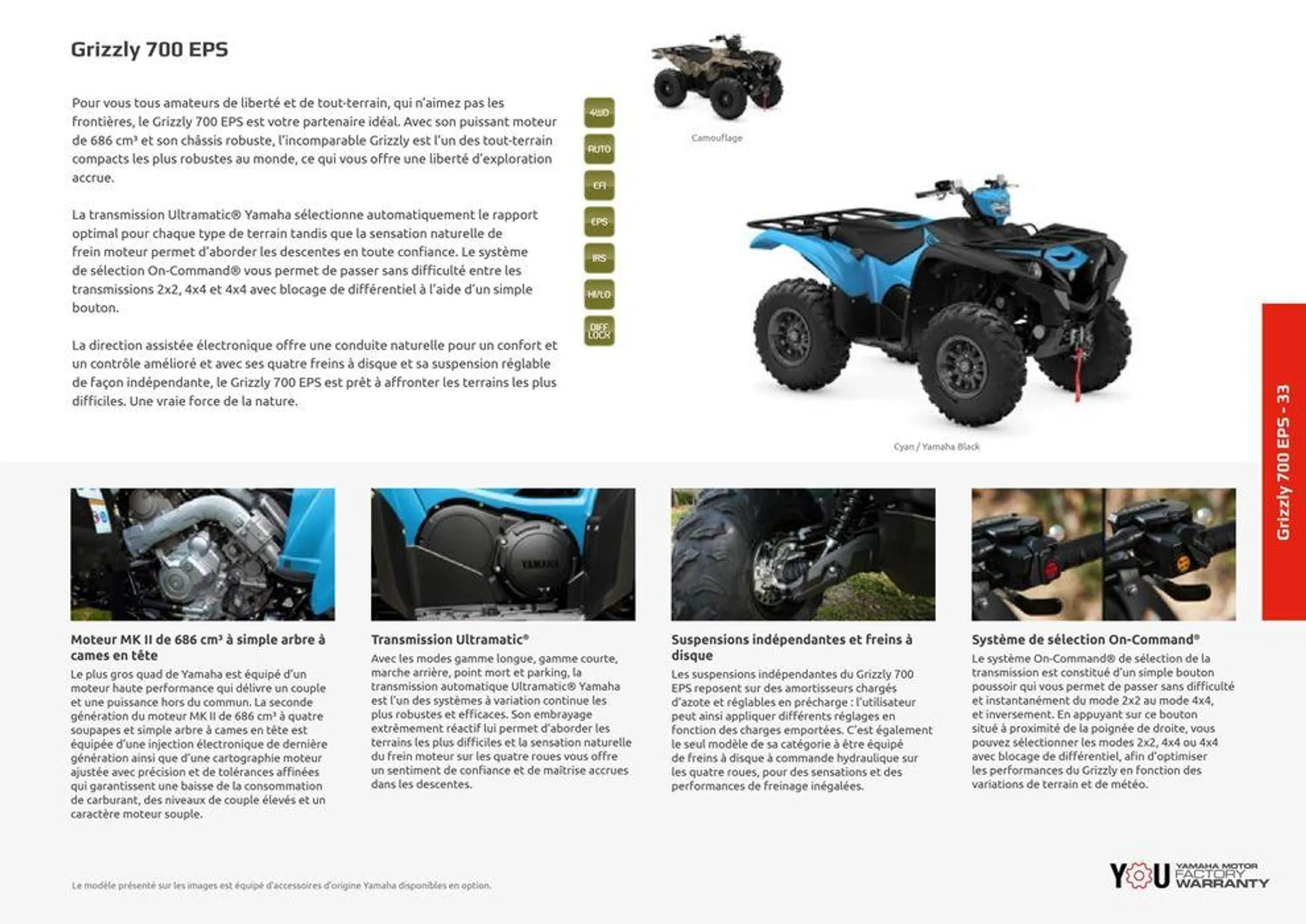 Catalogue Yamaha Quatre roues - Quads et SSV - 26